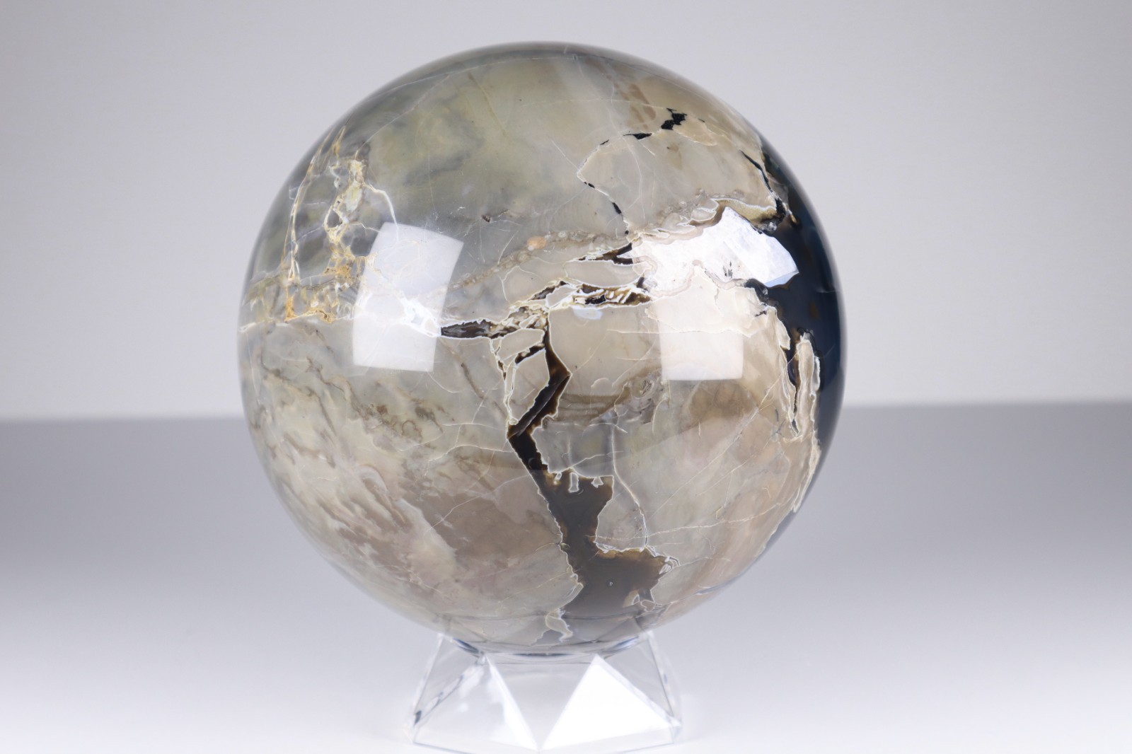 LARGE UV Reactive VOLCANO AGATE SPHERE Druzy Quartz Crystal Ball 145mm 3.75kg