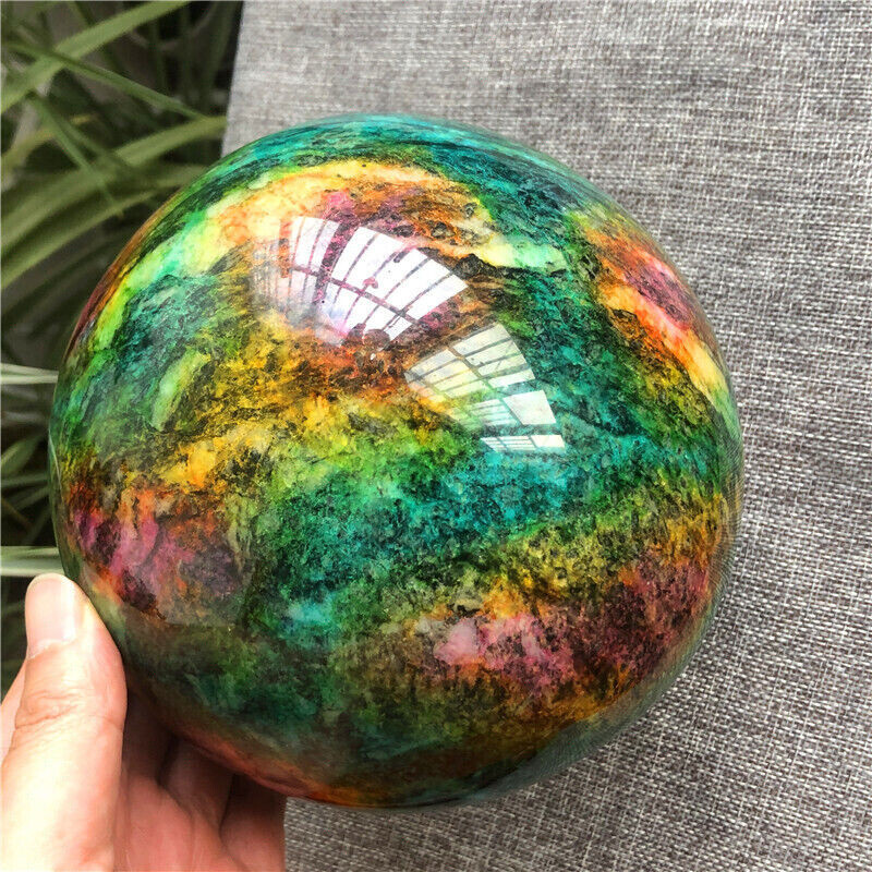 Beautiful Seven Colors Jade sphere healing -Taiwan China (12.5 LB) X9