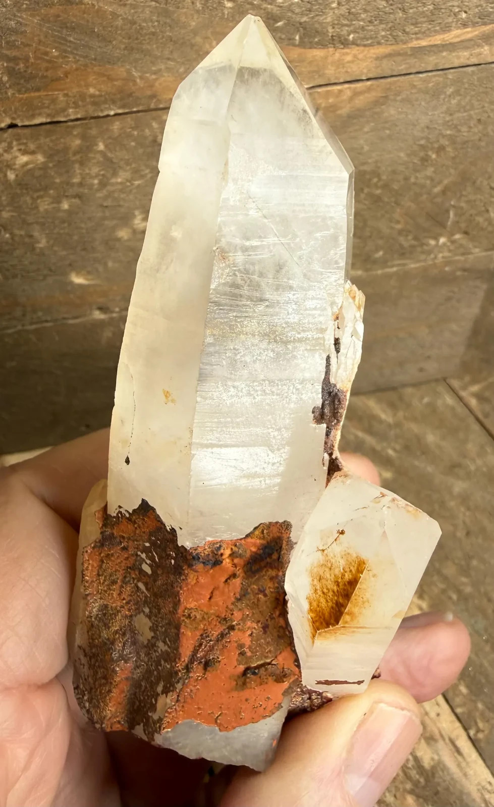 4″Quartz Crystal Cluster Epidote from Madagascar