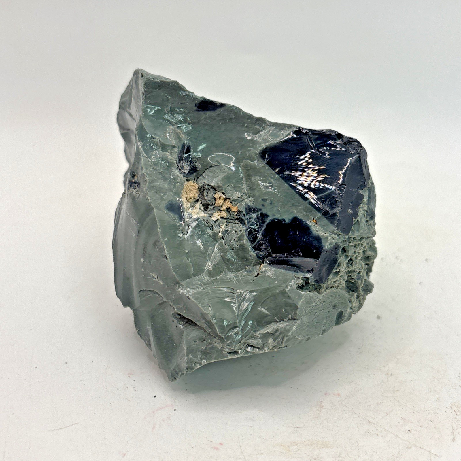 Beautiful Spider Web Obsidian Specimen 292 Grams Almost All Gray