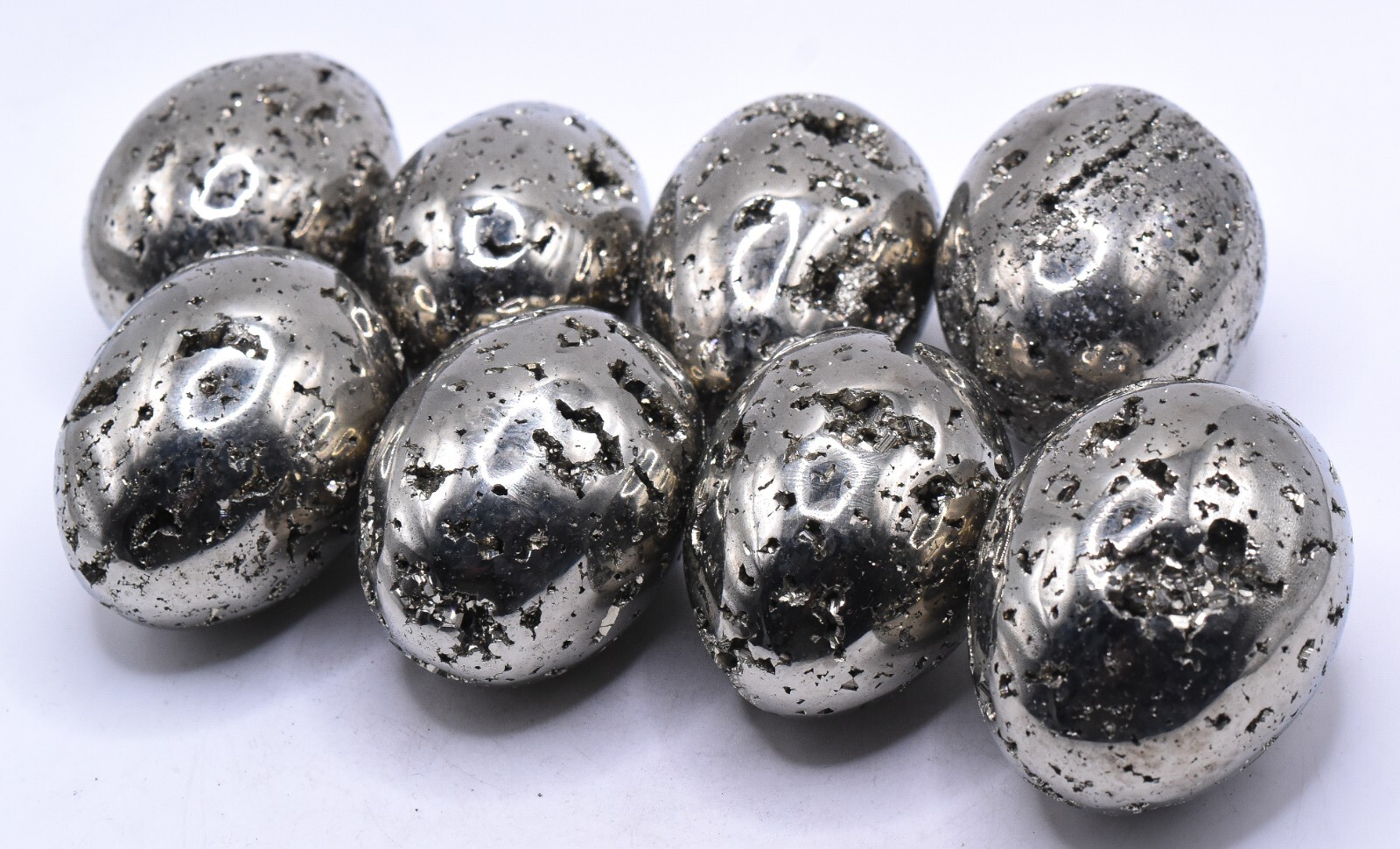 2.2″ Golden Iron Pyrite Geode Egg Polished Natural Crystal Mineral – Peru (1PC)