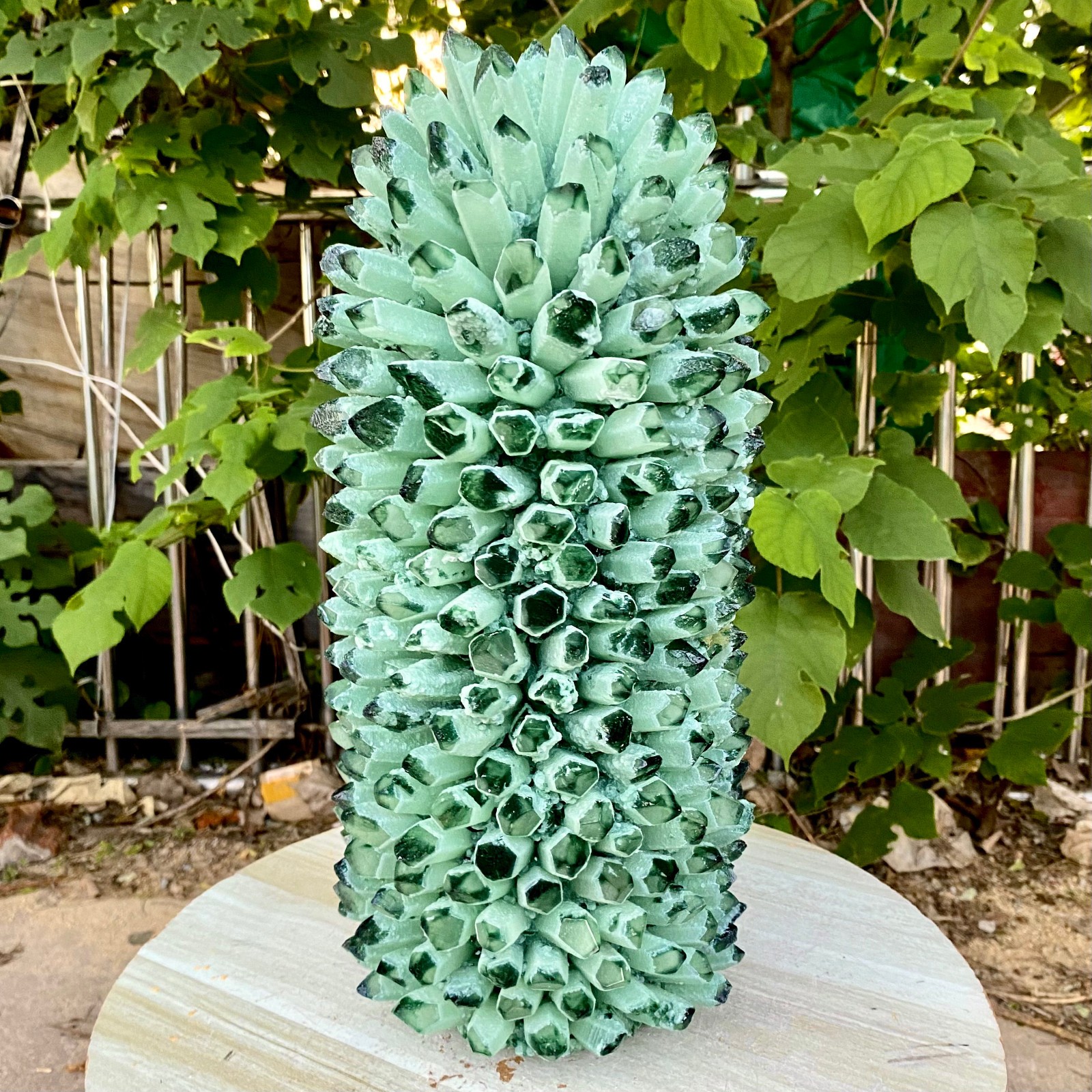 32.18LB New Find green Phantom Quartz Crystal Cluster Mineral Specimen Healing