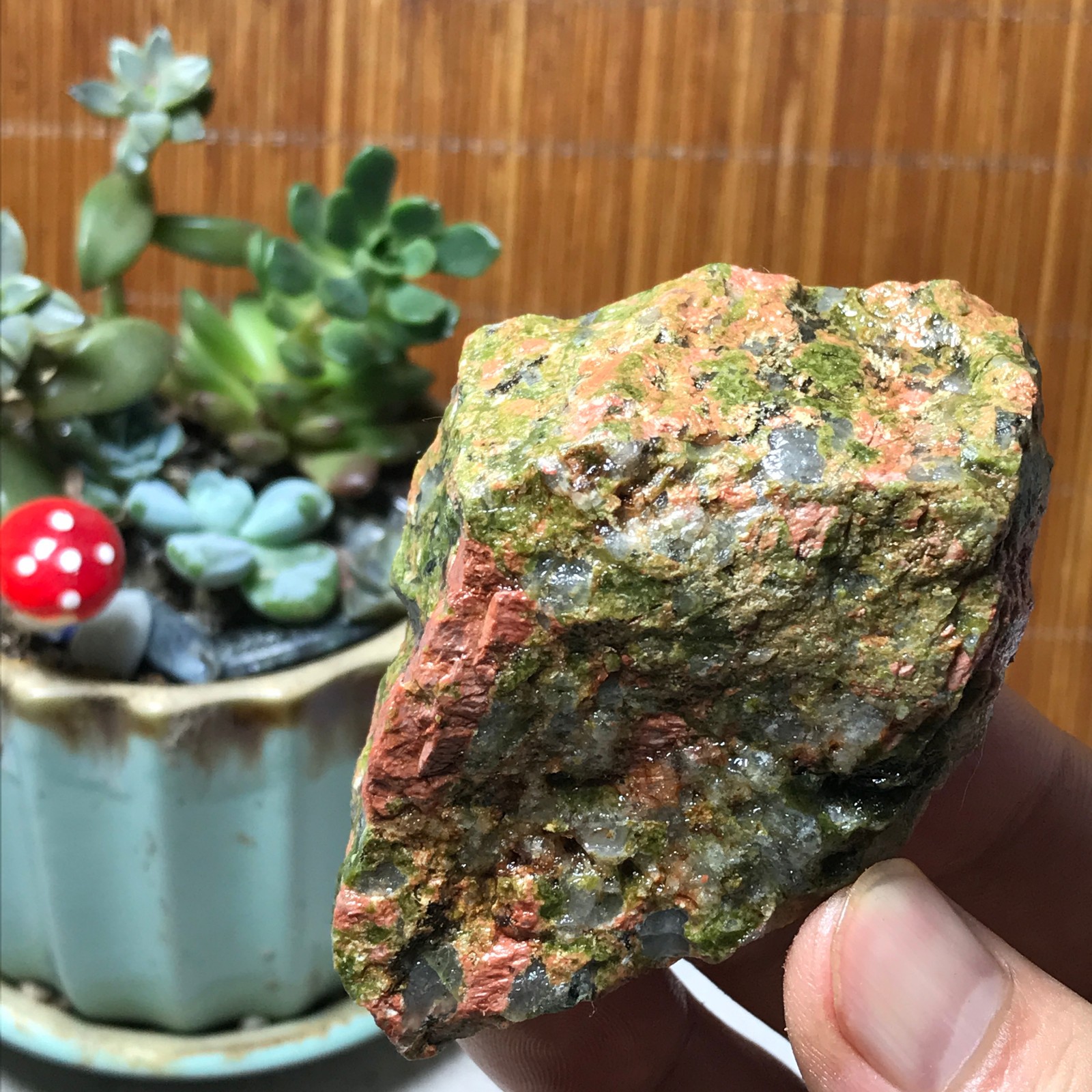 130g Natural Unakite Crystal gemstone Rough Mineral Specimen healing A6358