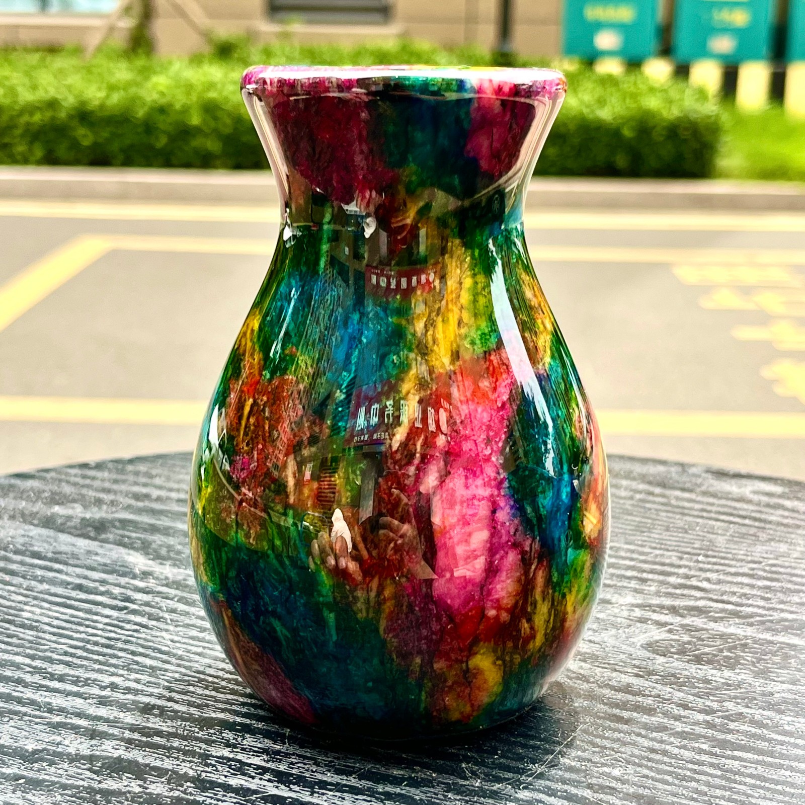 1.08LB Natural “Seven Colors Jade” vase specimen -Taiwan China