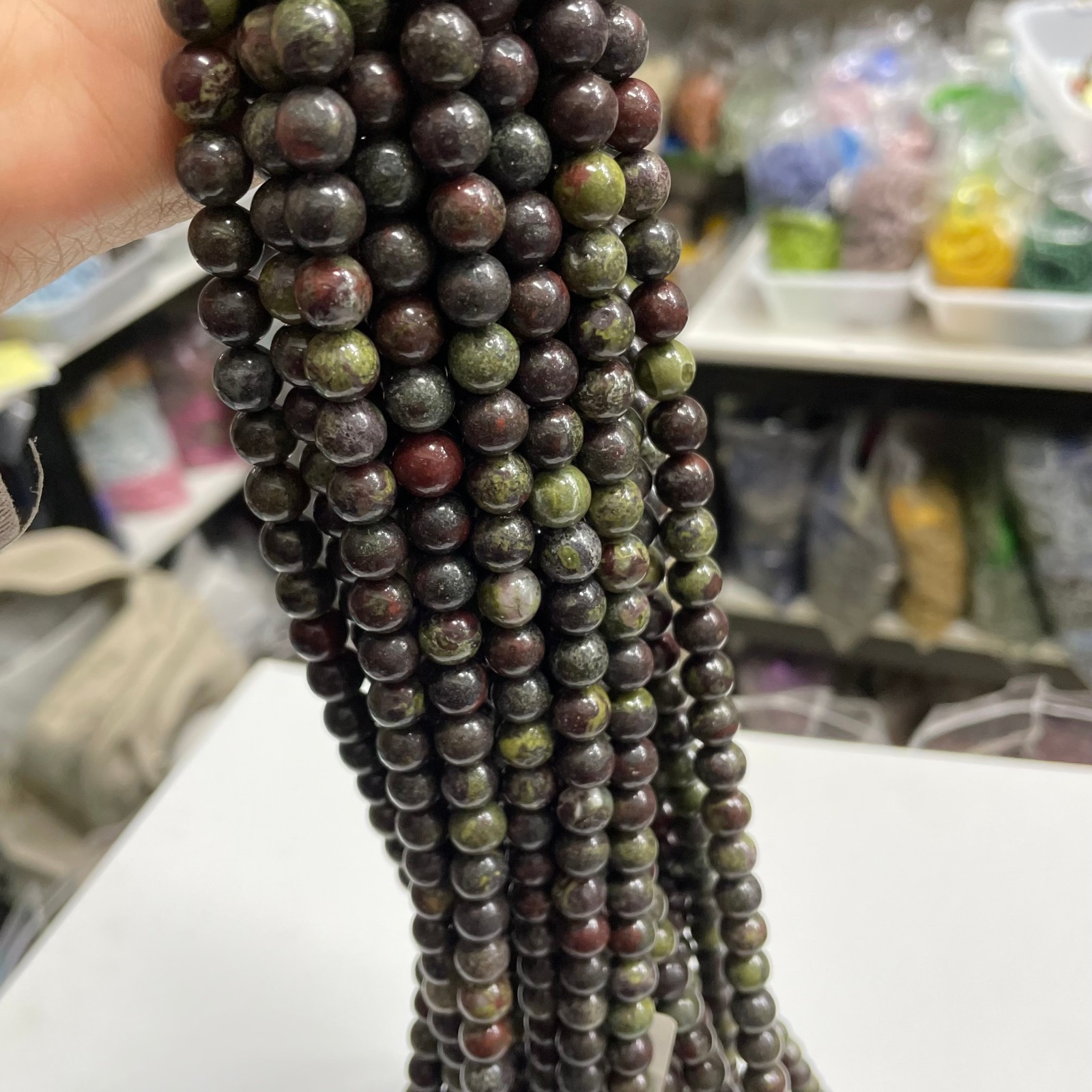 8mm Dragon Blood Stone round bead crystal string, 1 strand #8