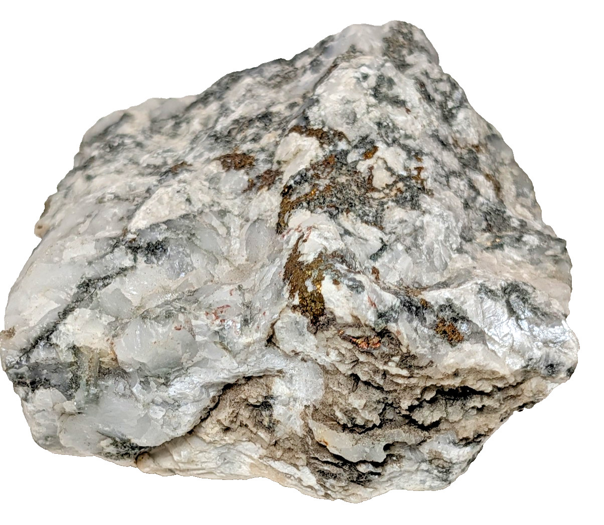 Chalcopyrite in Quartz Calcite Matrix 337g Austria Mineral Specimen NICE
