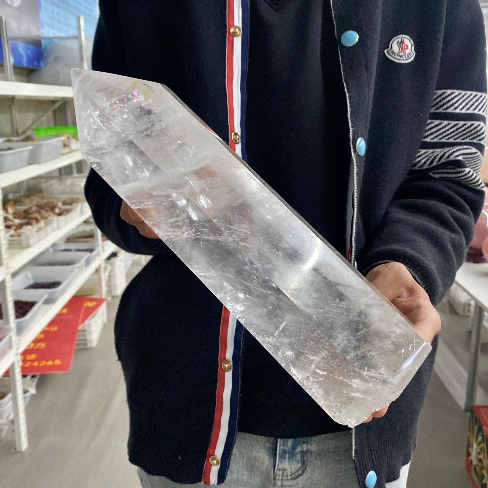 7.34LB Natural Clear Quartz Crystal Point Healing Wand Polished Rock Crystal Rei