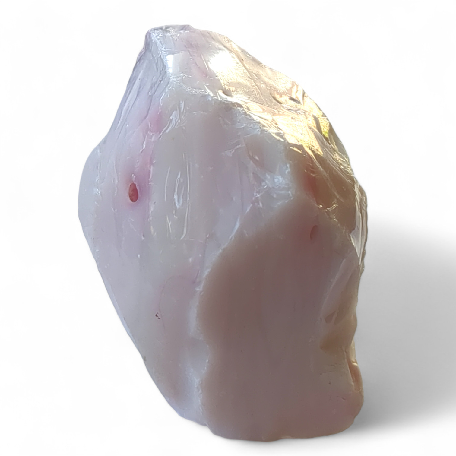 Pink Swirl Art Glass Cullet Glowing Opaque Uranium Slag #4GX97