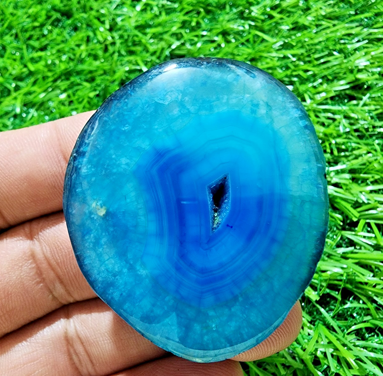 174ct Amazing Rare Banded Slice Druzy Agate Slab Crystal Druzy Polished Gemstone
