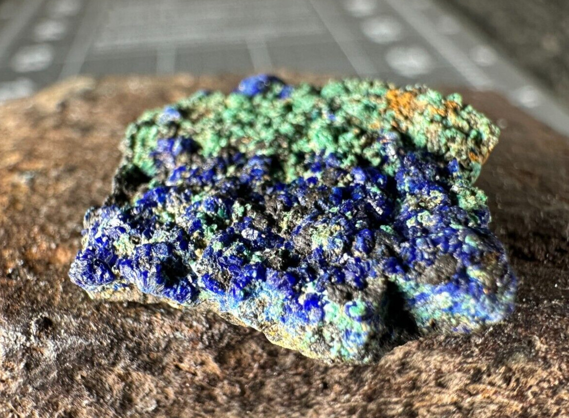 ➤8 PC LOT – Malachite-Azurite-Barite-Hematite-No ID Rutile?- GRAPHIC MINE NM➤882