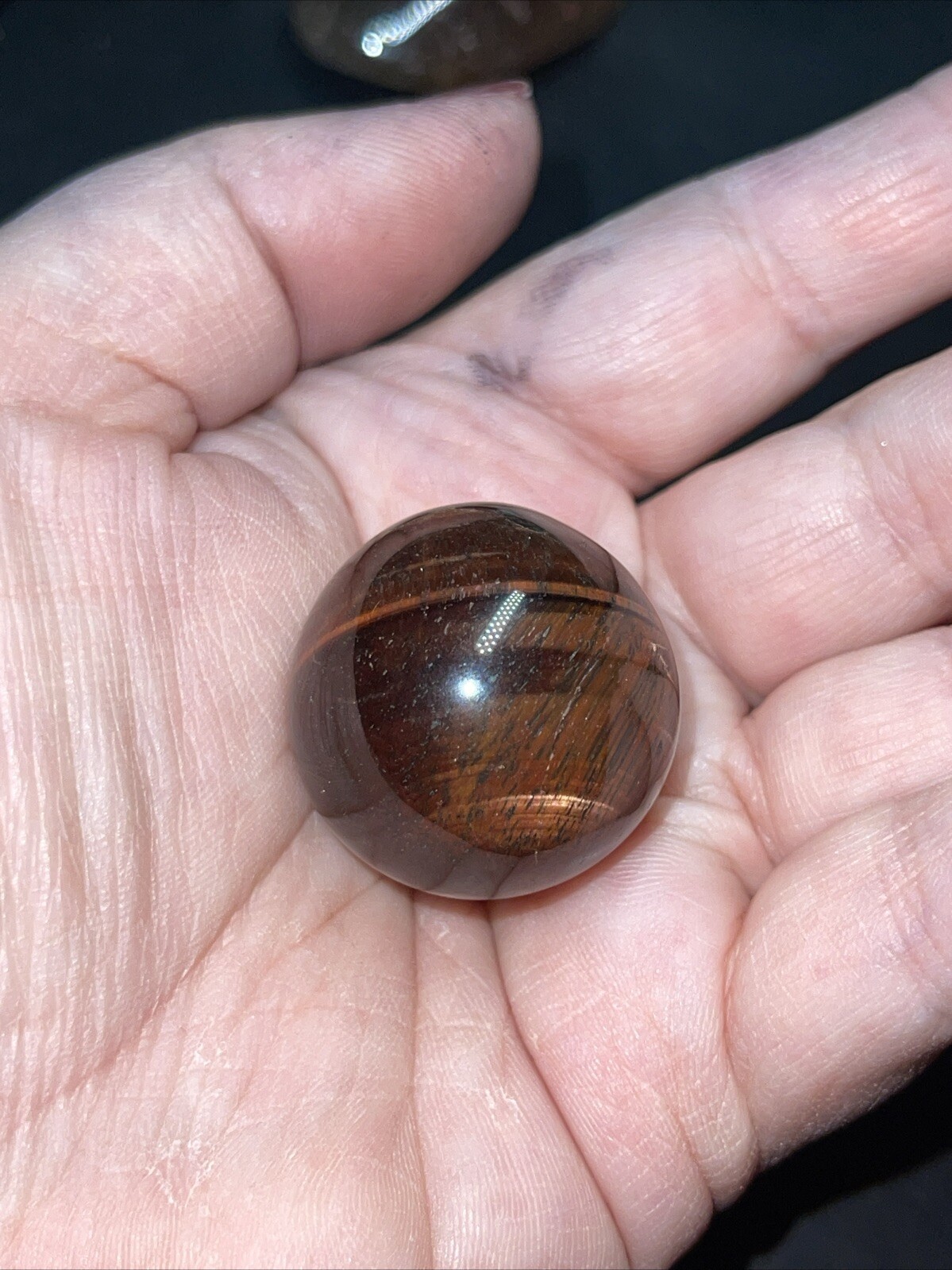 Red Tiger’s Eye Crystal Sphere Orb Ball Marble 27.1mm