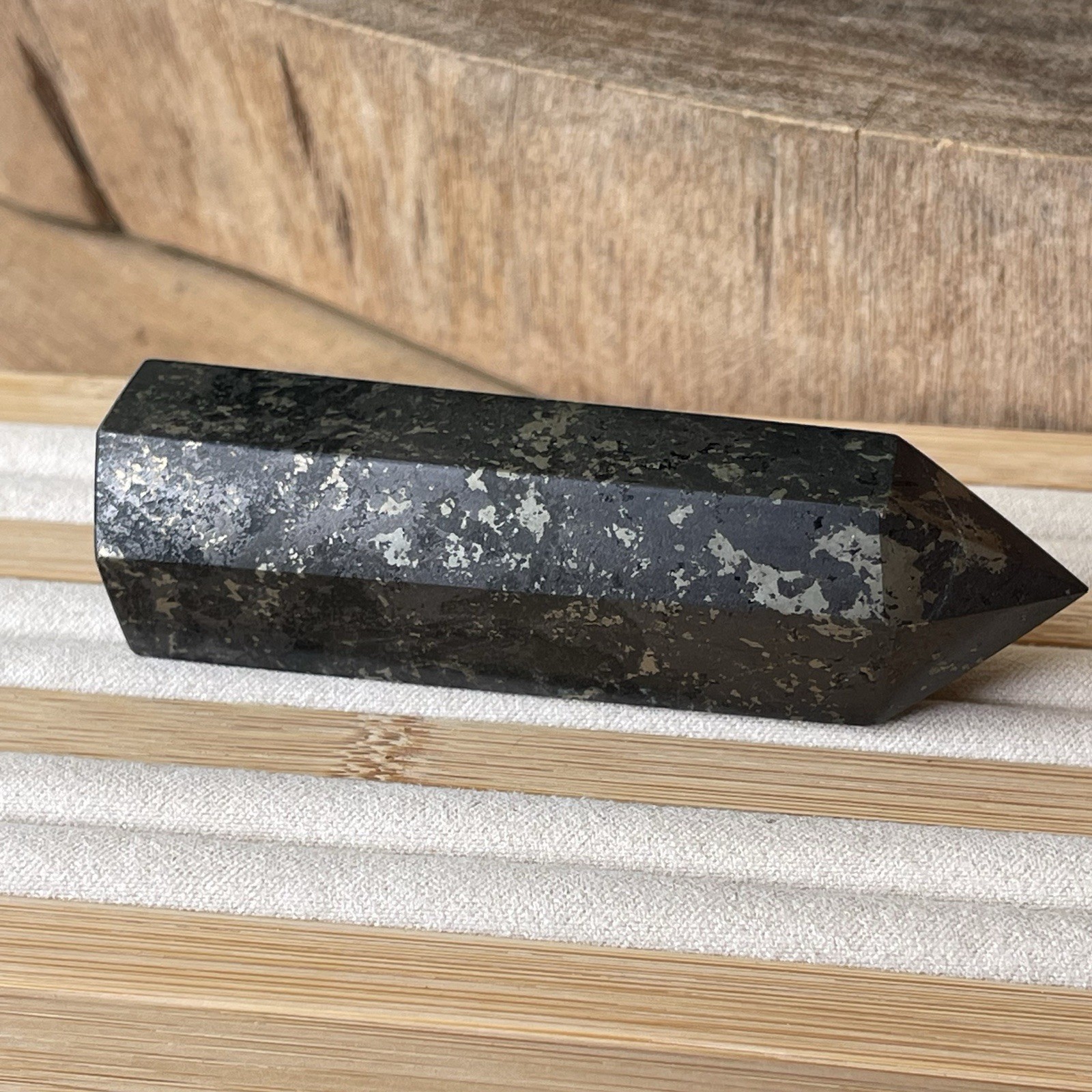 Apache Gold Tower, Healer’s Gold Pyrite magnetite Point – Black Natural Crystals