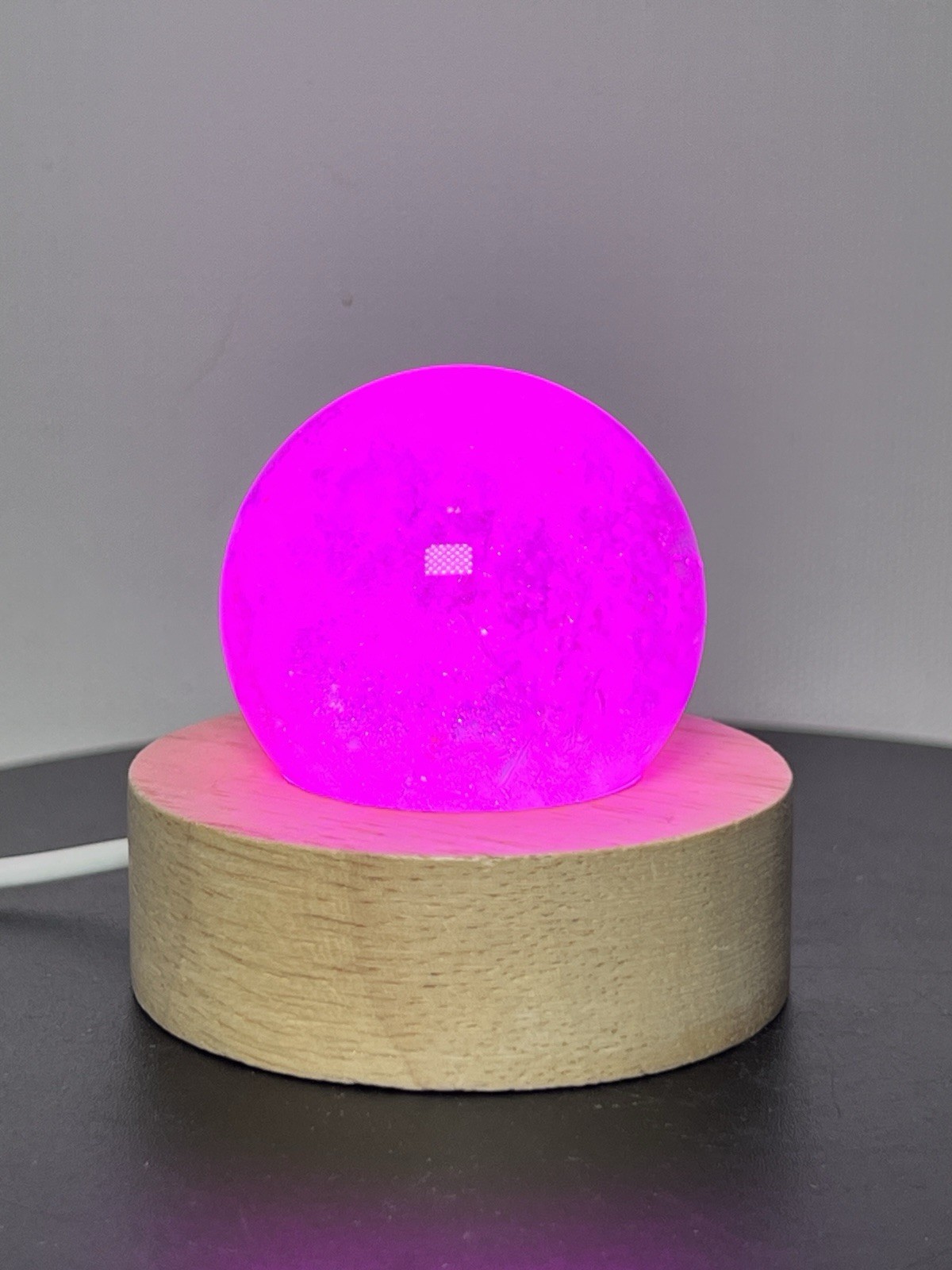 Clear Quartz Sphere W/Multicolor USB Light Holder – See pics and description