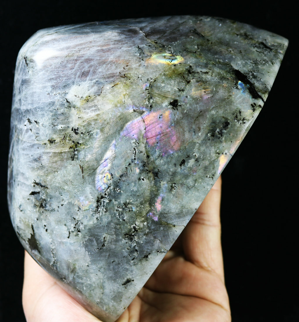 3.03lb Natural Nice Rainbow Purple Flash Labradorite Spectrolite Crystal Stone