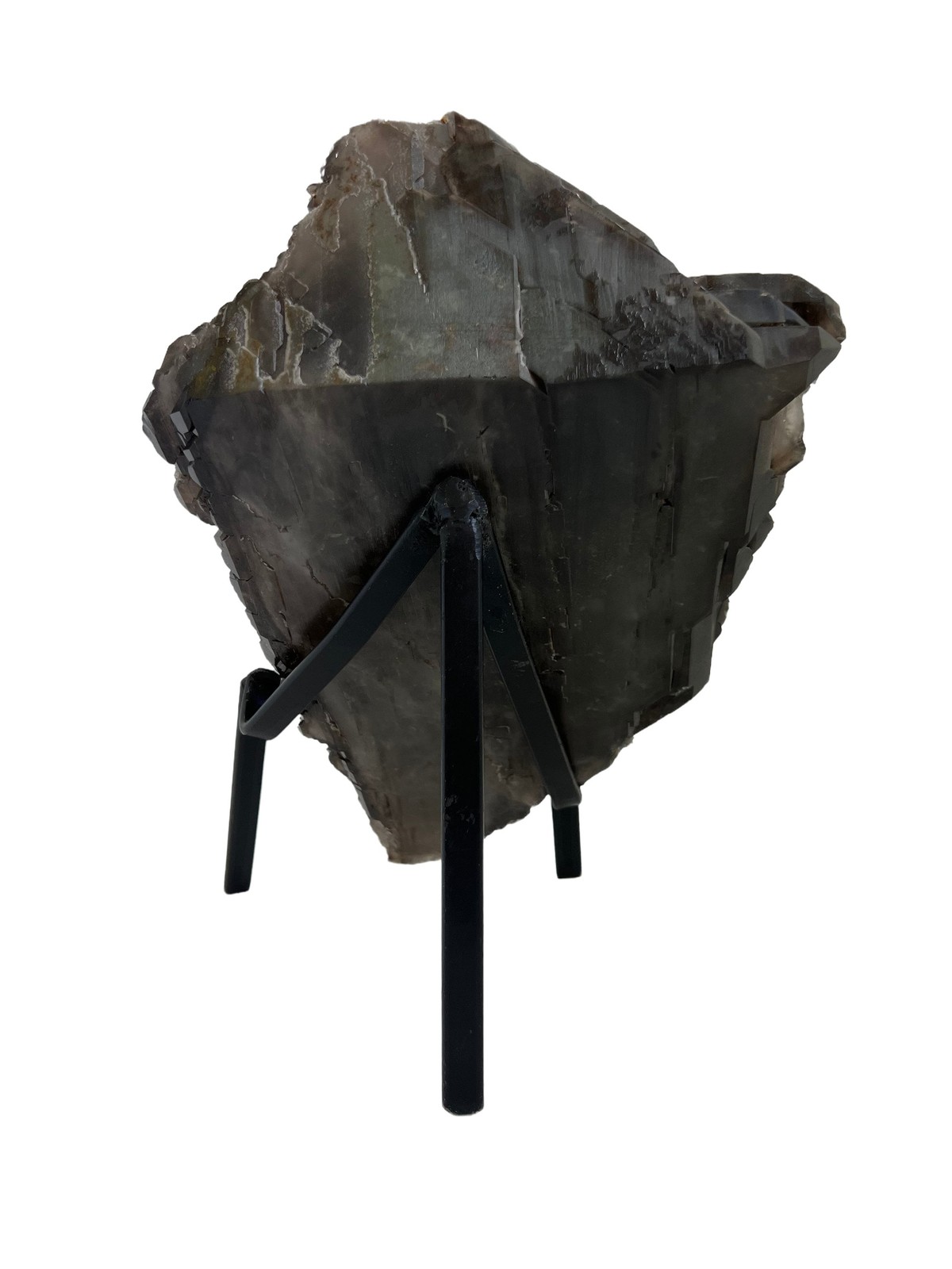 Elestial Smoky Quartz on Metal Stand – No.1, Natural Smoky Quartz from Brazil