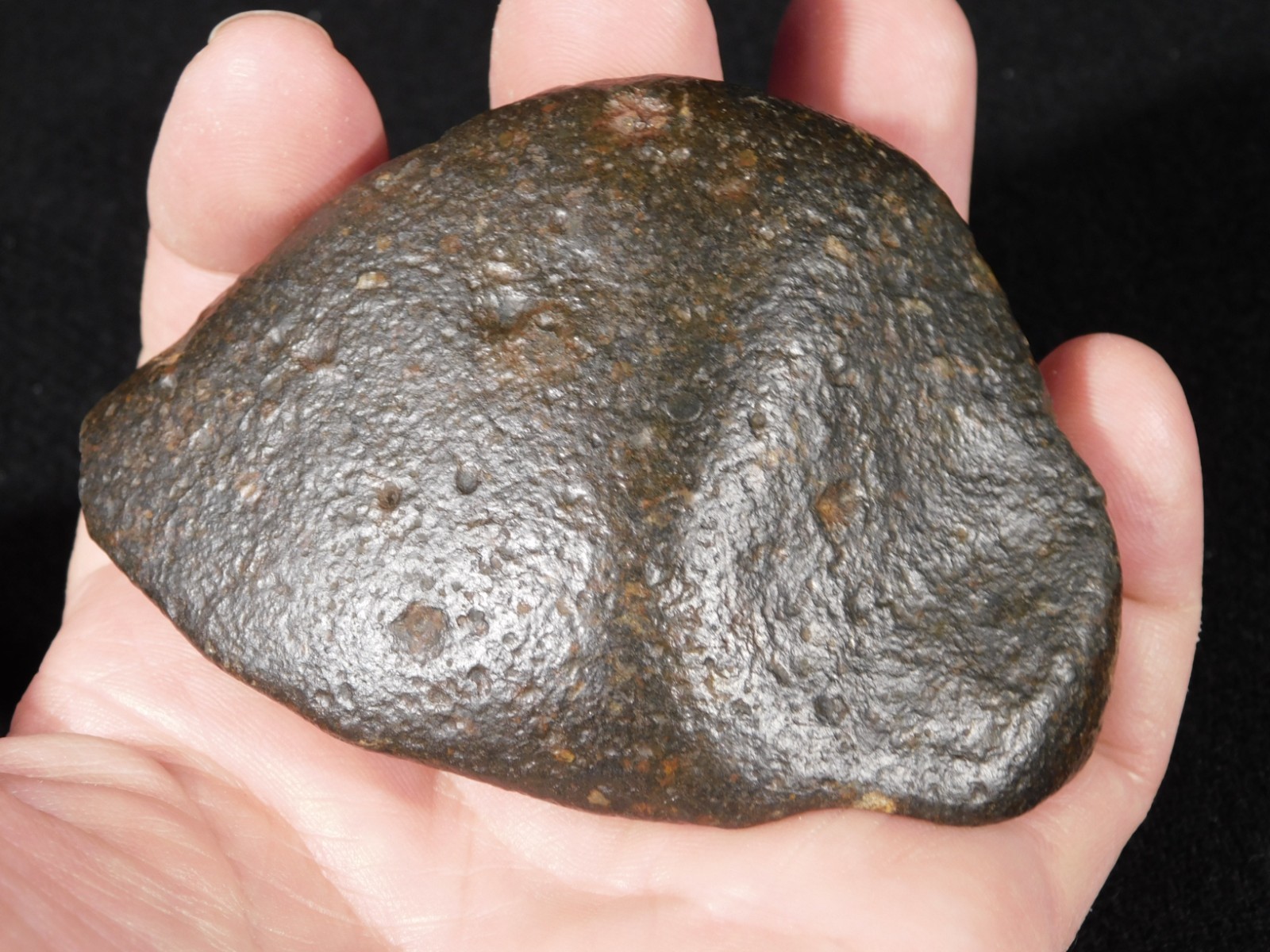 wOw! Stony METEORITE with DARK Fusion Crust and REGMAGLYPTS Libya 274gr