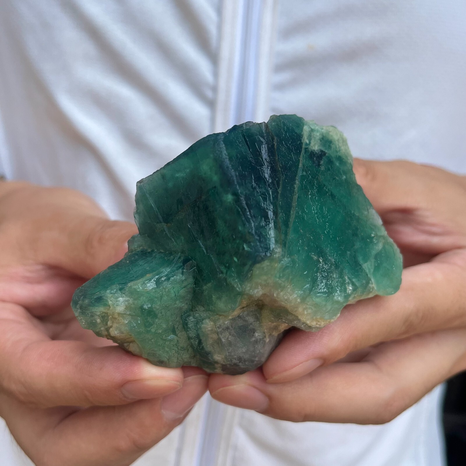 340g NATURAL Green Cube FLUORITE Quartz Crystal Cluster Mineral Specimen