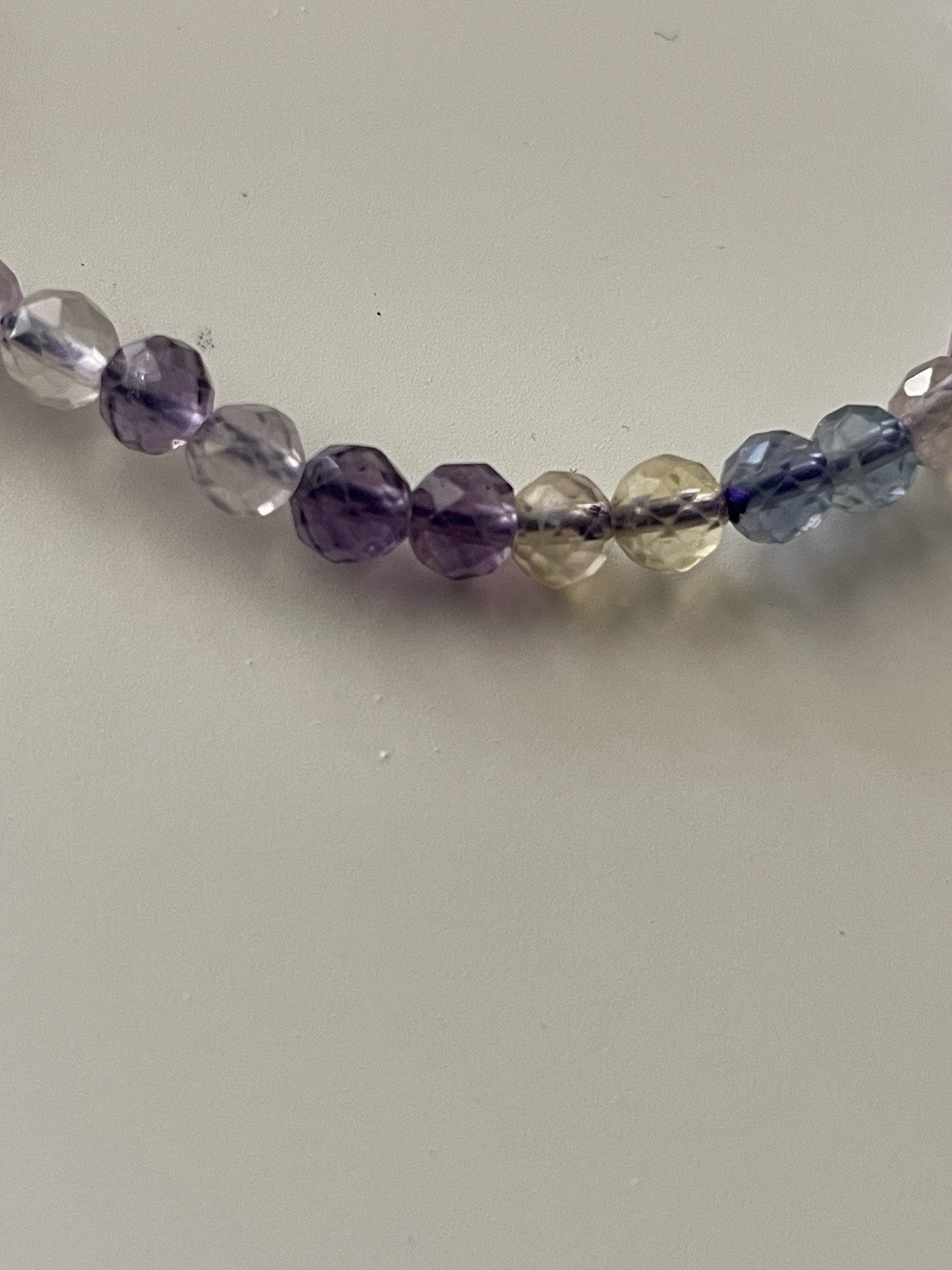 Fluorite Crystal/Gemstone 4mm Faceted Bead Stretch Bracelet