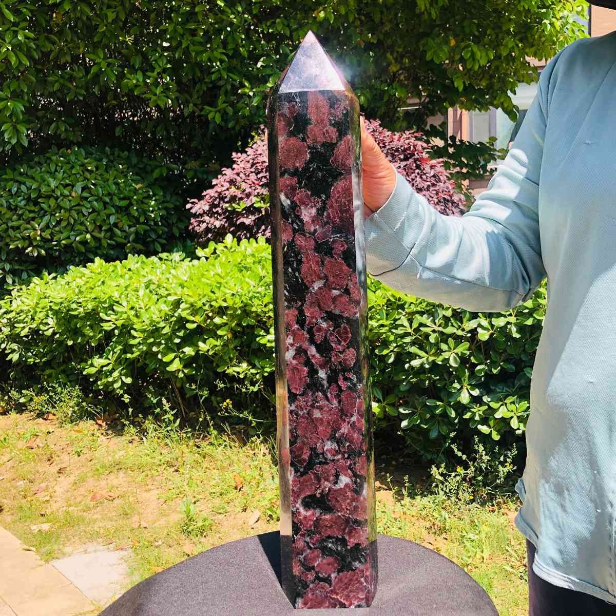 16LB Natural Garnet Fireworks Obelisk Quartz Tower Crystal Wand Point Healing