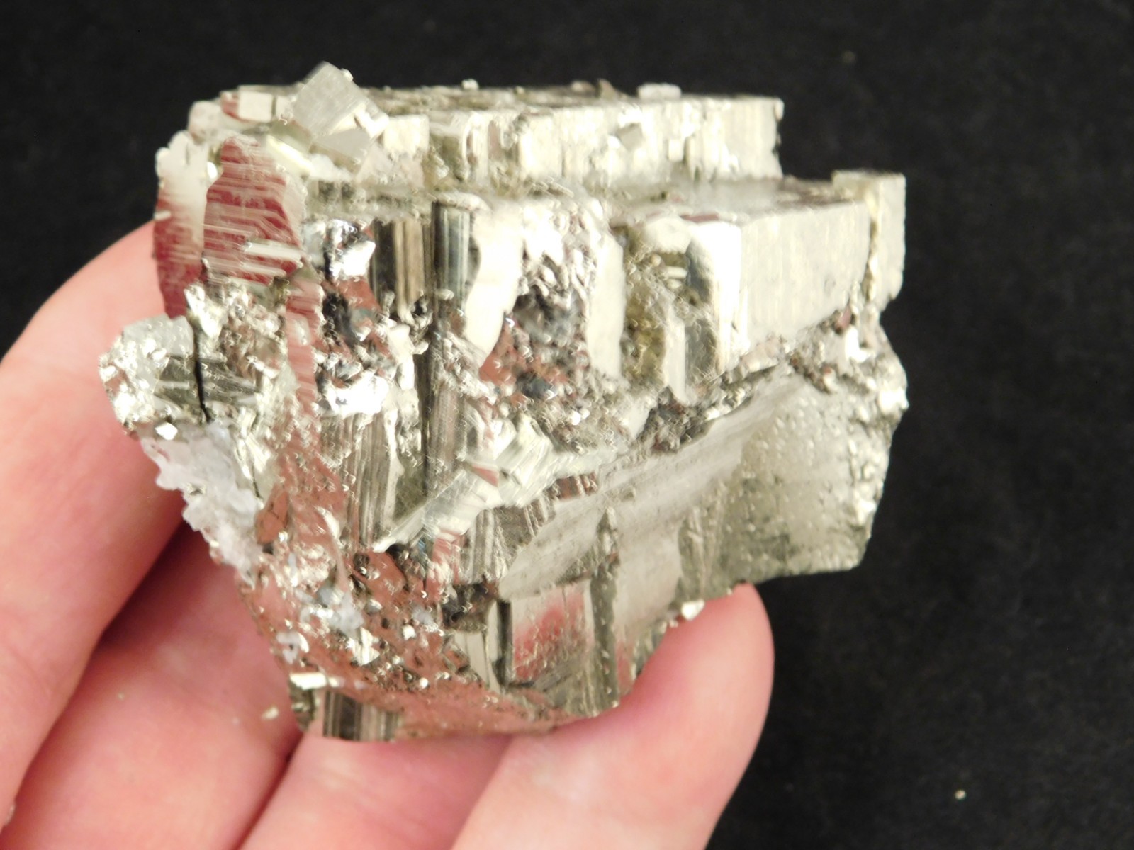 LARGER 100% Natural STEPPED PYRITE Crystal CUBE Cluster Huanzala Mine Peru 317gr