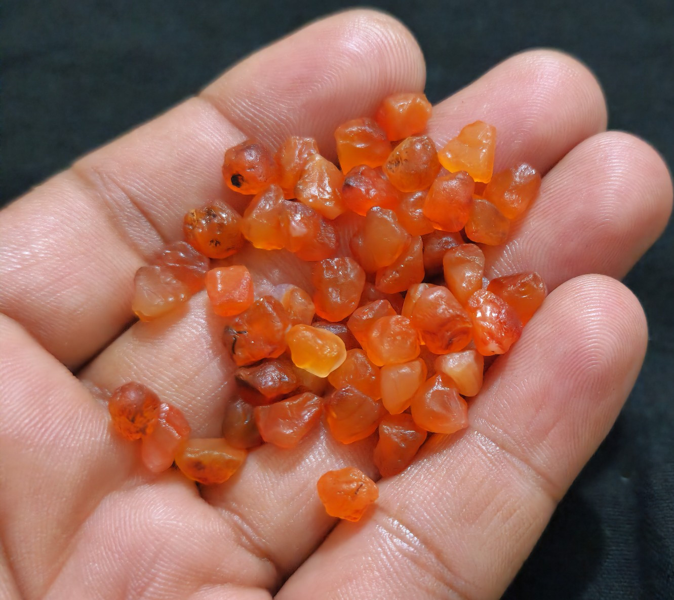 Unique A+ Orange Carnelian Raw 48 Pcs Lot Size 6-7 MM Carnelian Gemstone Jewelry