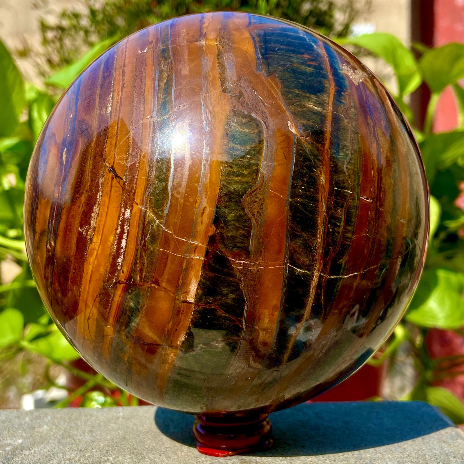 6.7LB Natural Tiger’s eye stone quartz Sphere crystal ball rock Healing