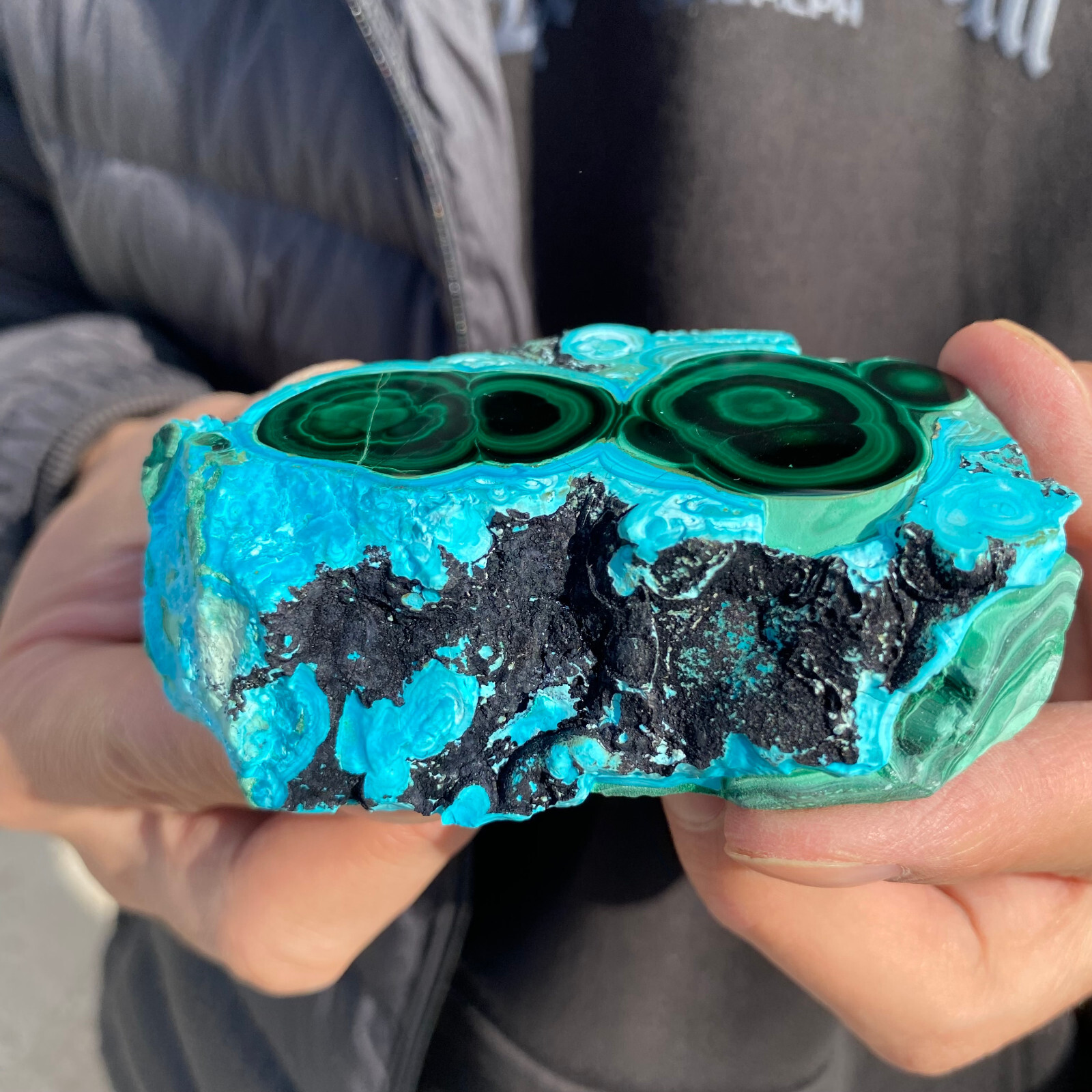 300G Rare Natural Beautiful Chrysocolla/Malachite Crystal Gem Mineral Specimen