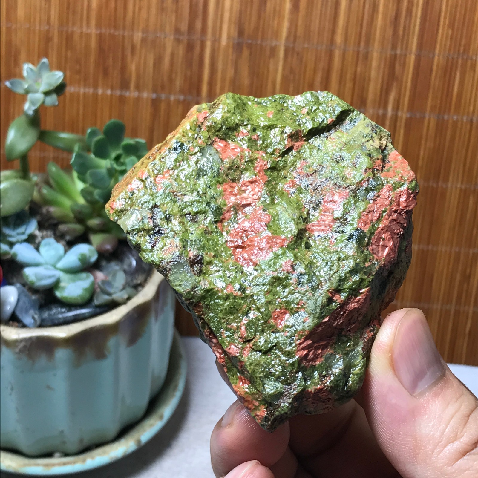 168g Natural Unakite Crystal gemstone Rough Mineral Specimen healing A6351