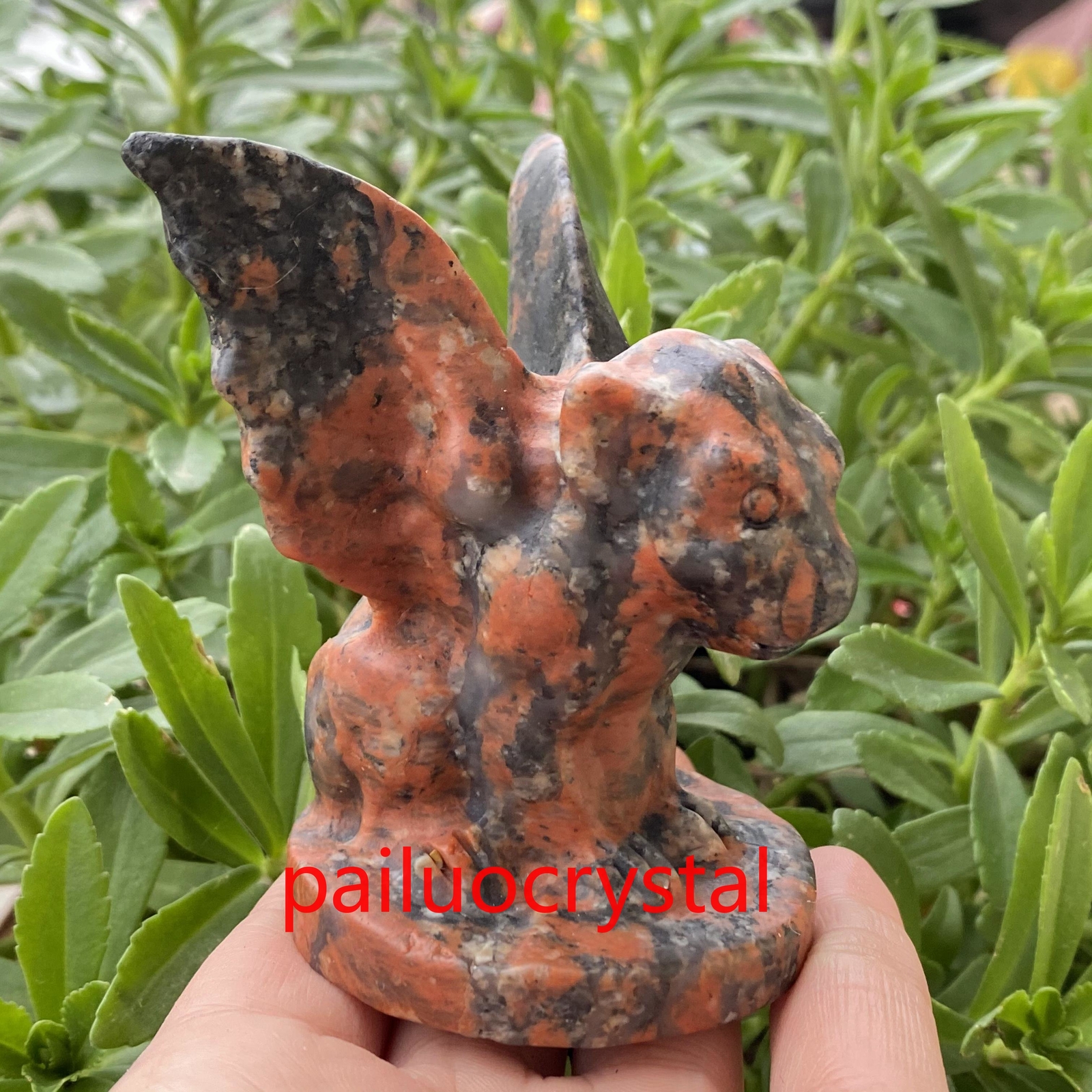 200g+ 1pc Natural Red Spectrolite Gargoyle Quartz Crystal Skull Figurines 3″