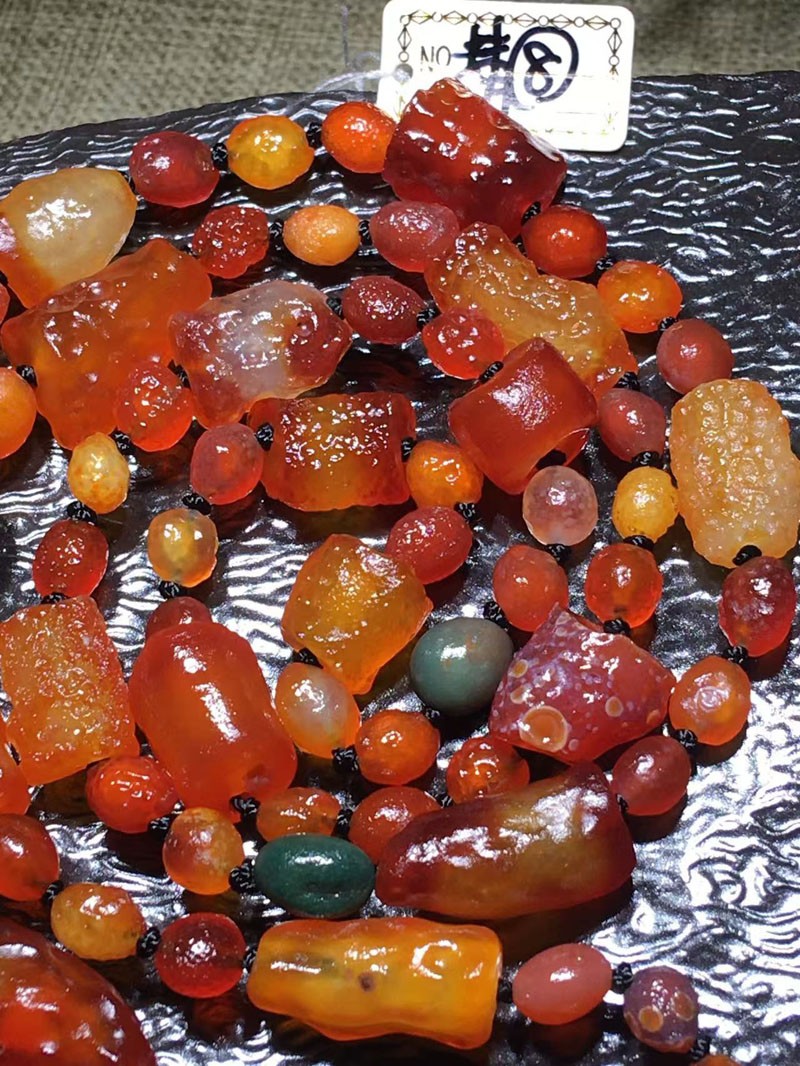 Natural Gobi Multi Color Alashan Candy Agate Stone Pendant Necklace