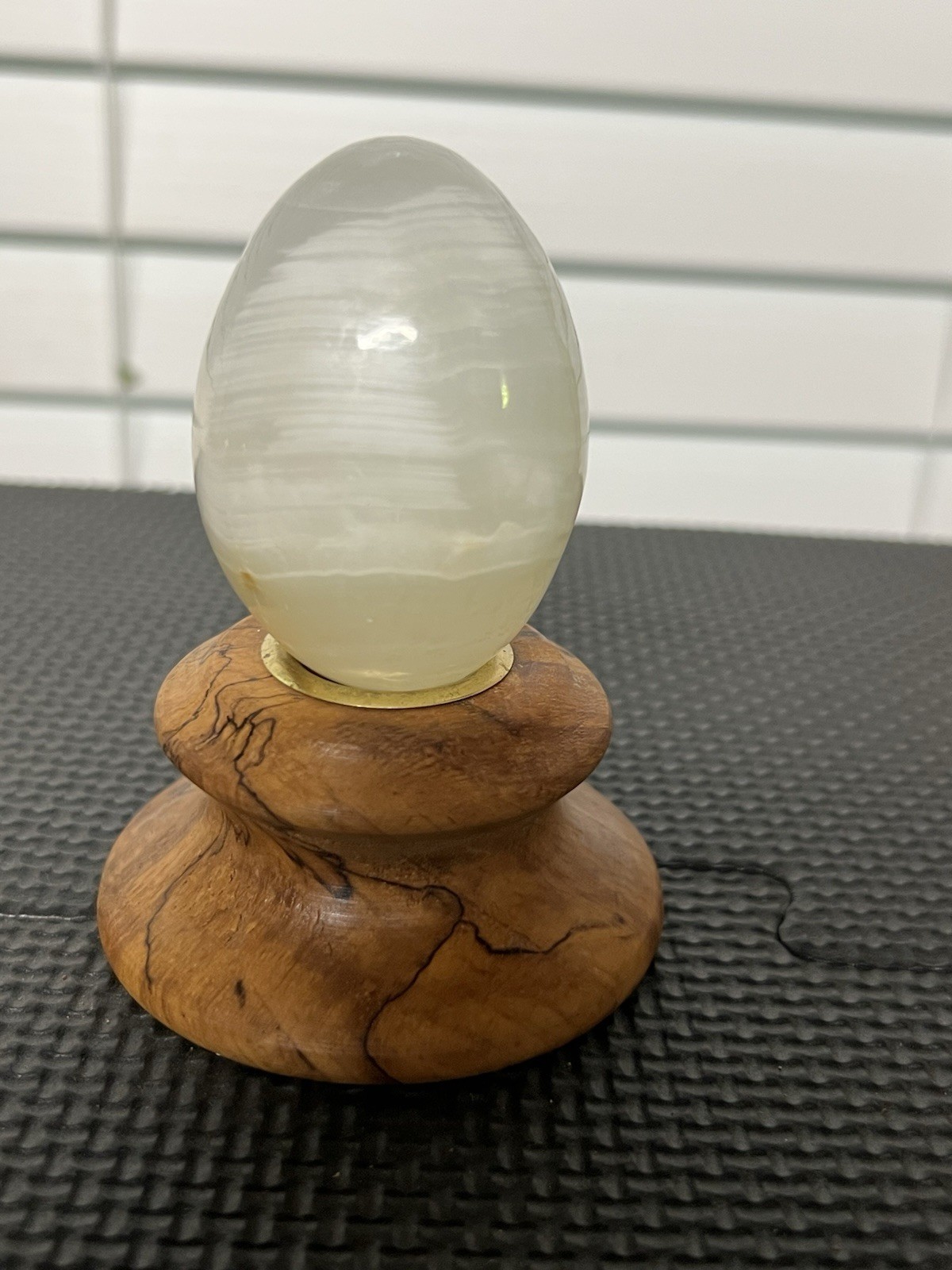 Polished Orange Calcite Stone Egg. 2 1/2 in High, 1 1/2 in Wide. Preowned.