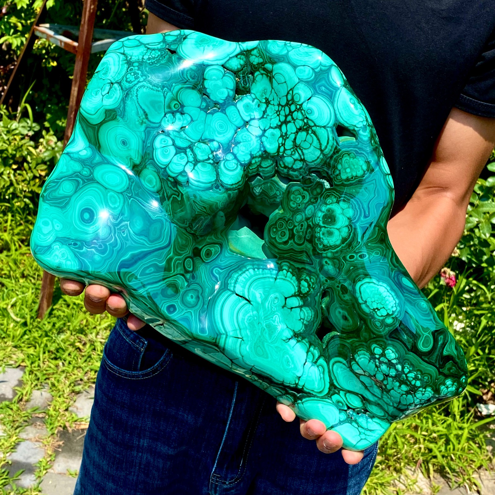 59.39LB Natural chrysocolla/Malachite transparent cluster rough mineral sample