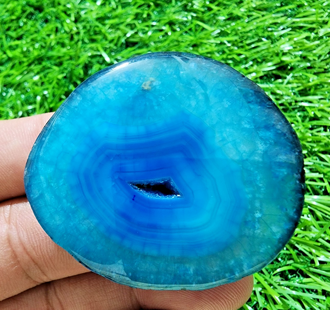 174ct Amazing Rare Banded Slice Druzy Agate Slab Crystal Druzy Polished Gemstone