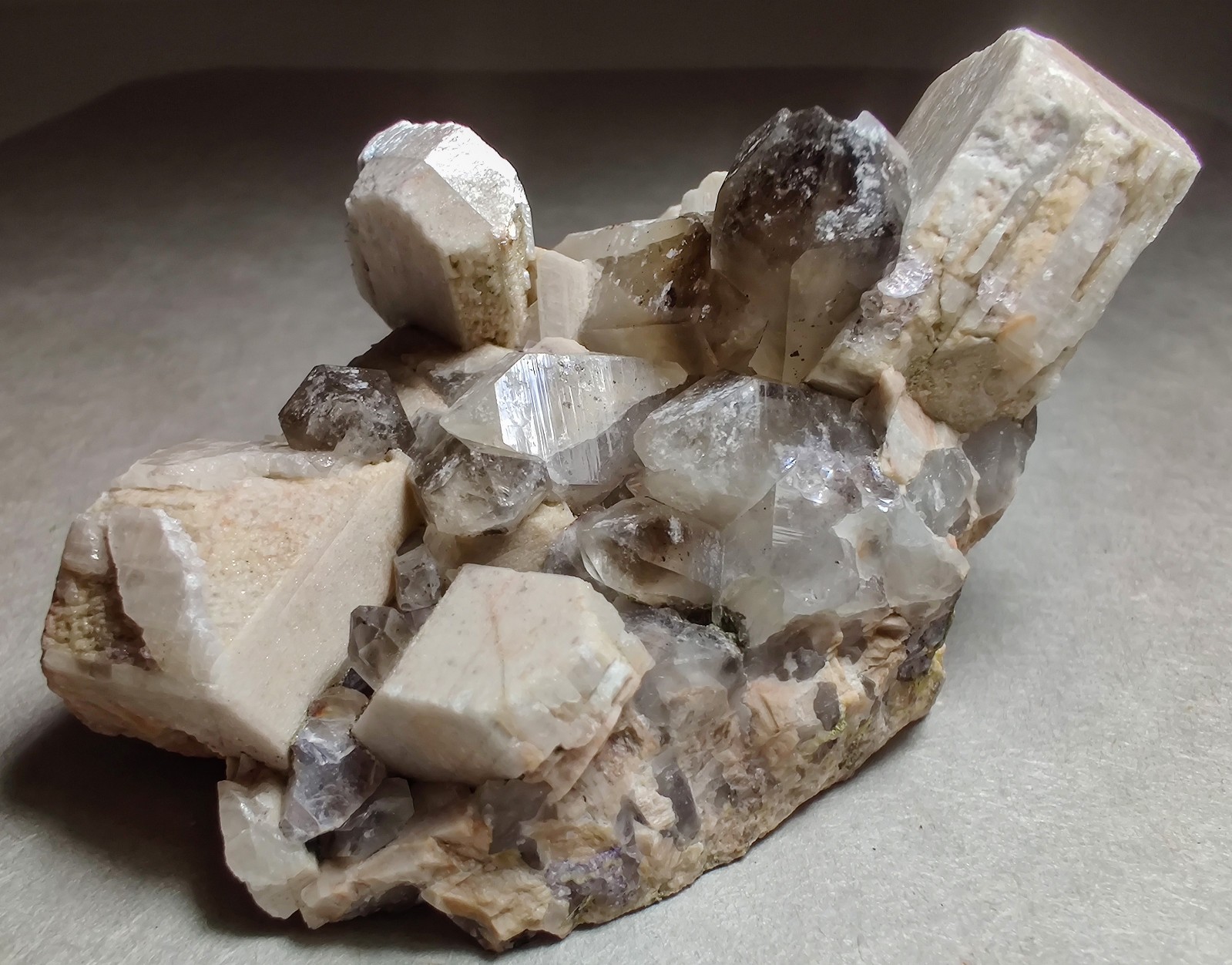Microcline and Smoky Quartz crystal specimen. Summit County, Colorado. 70 grams.