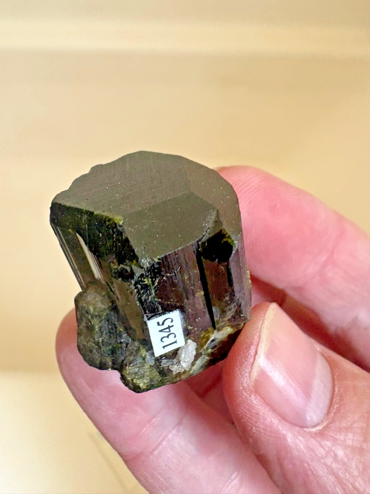 Epidote, twinned xtl, Prince of Wales island, Alaska, USA, ex Doug Toland