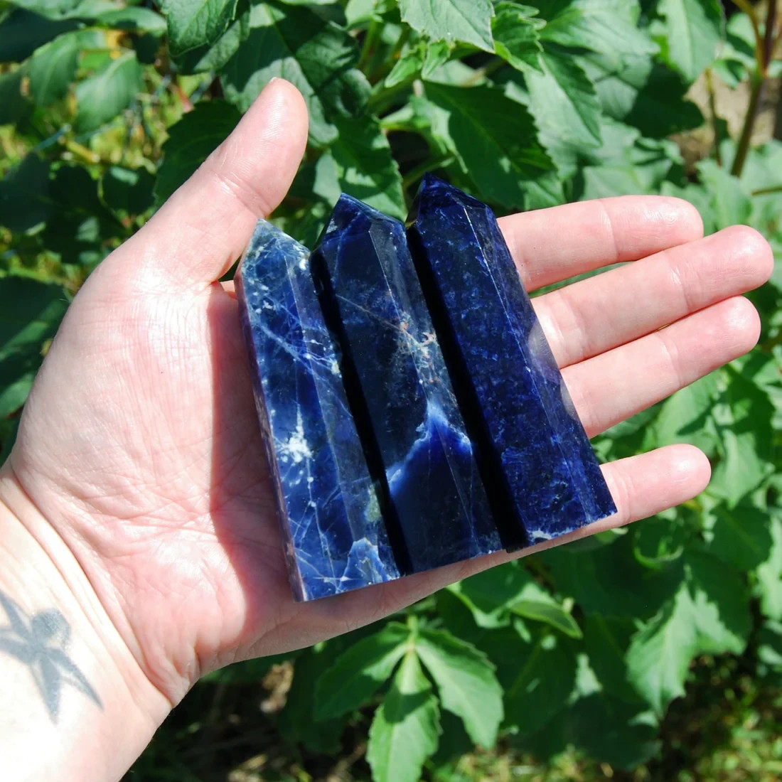 Natural Sodalite Quartz Crystal Tower Obelisk Wand Mineral Specimen Collector