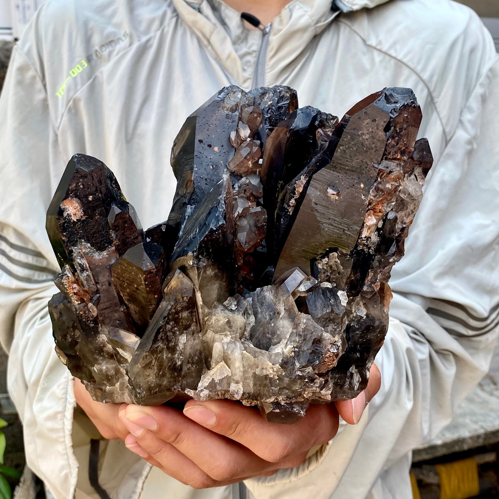 7LB Natural Tea black Crystal quartz Cluster Mineral Specimen Healing reiki
