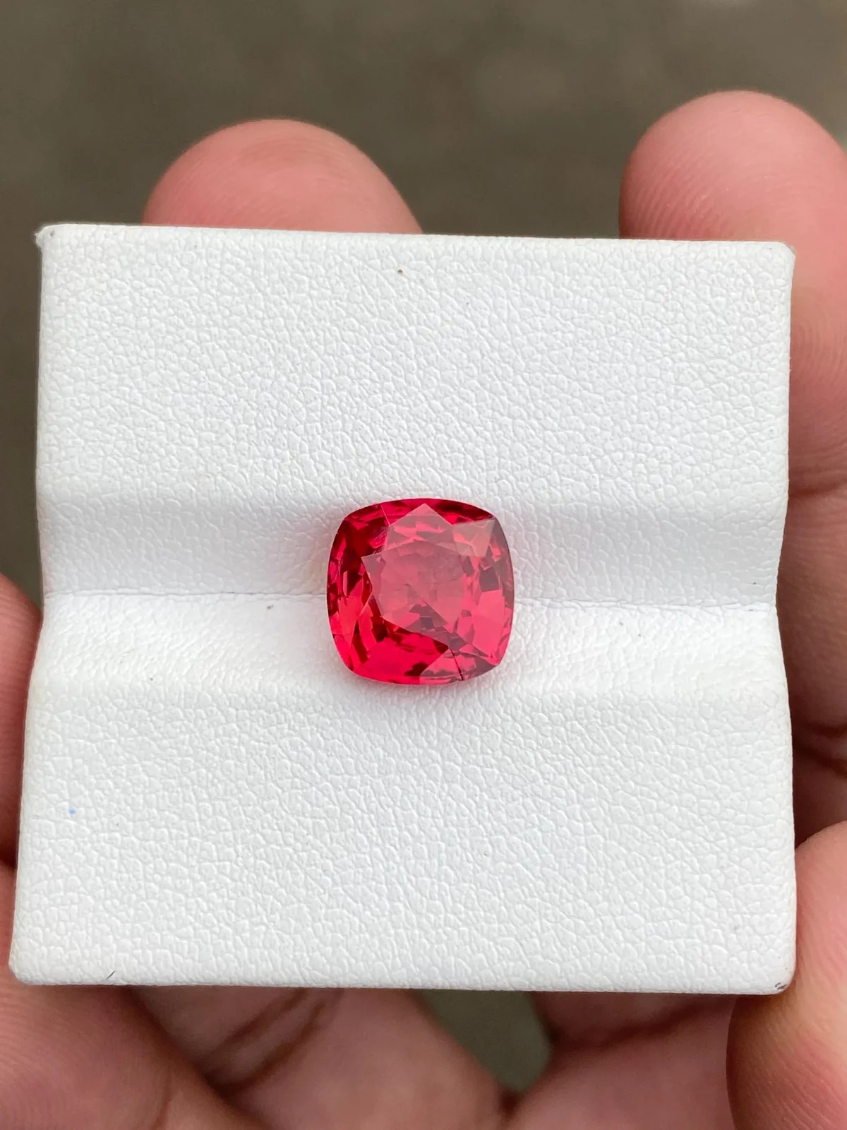 6 Ct Lab Grown Orange Sapphire, 10x10mm Cushion Cut Loose Gemstone .