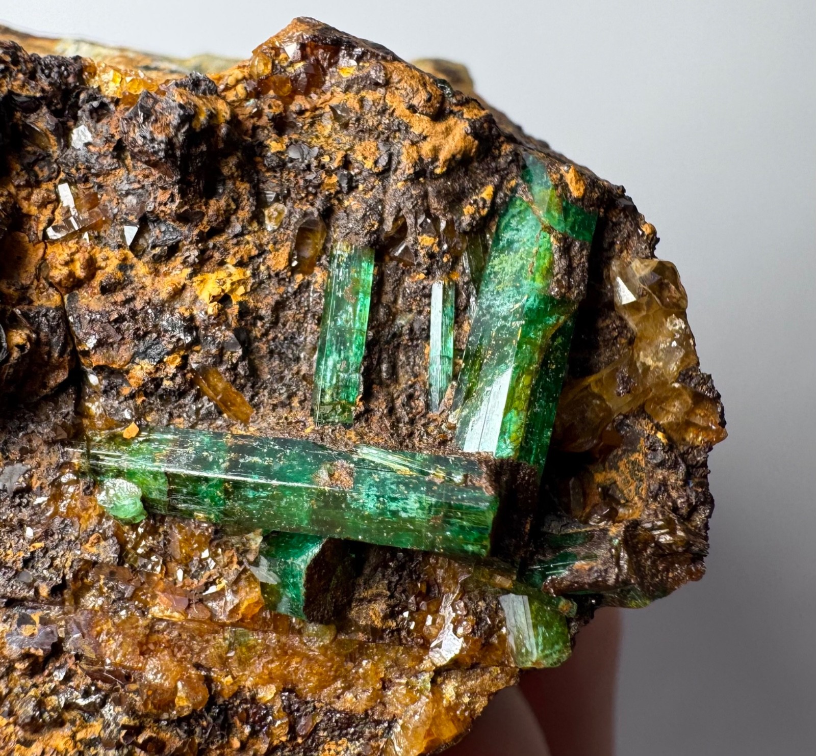 247 Gram Natural Emerald Crystals On Matrix From Panjshir Afghanistan