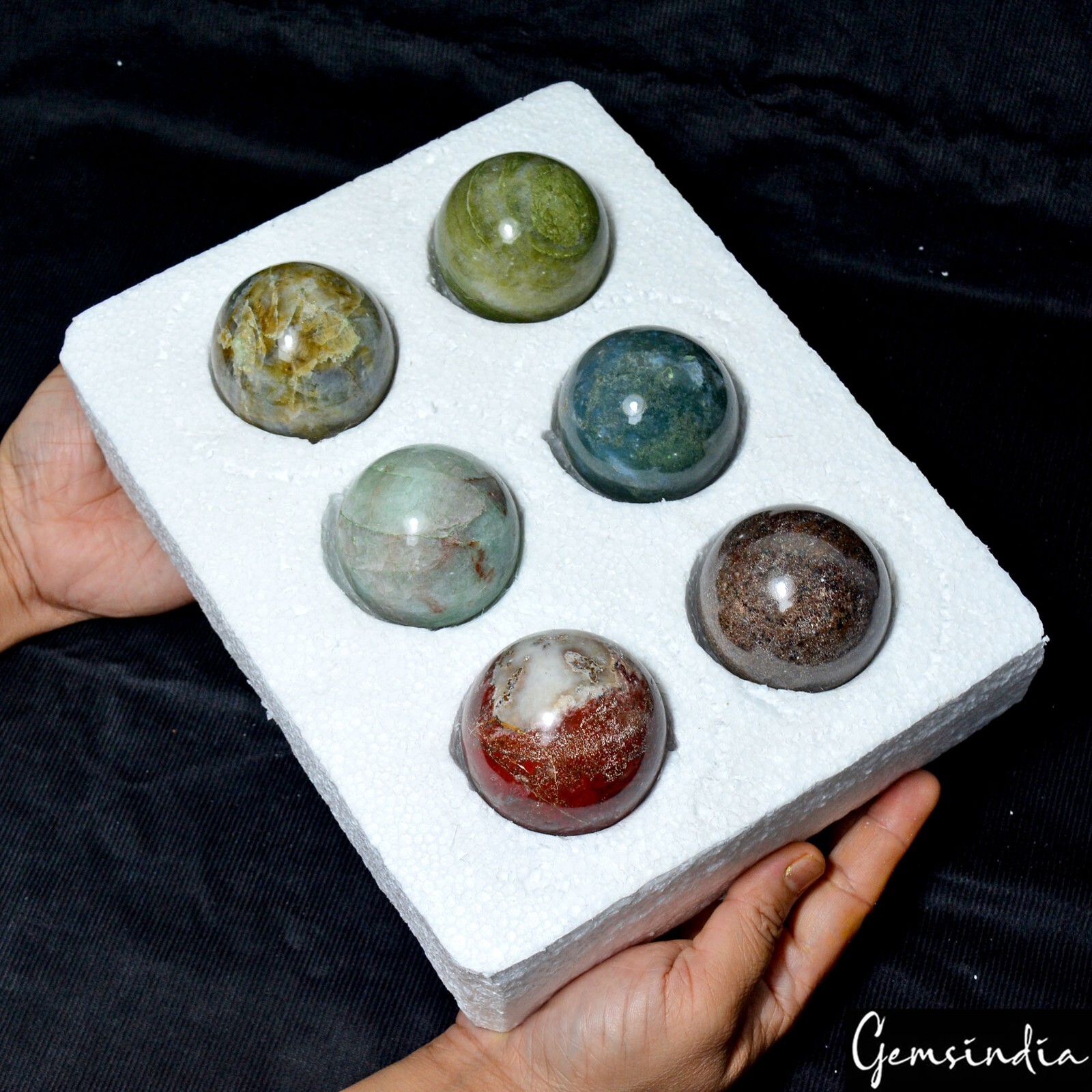 1.52 Kilo Natural Multi Gemstone Healing Crystal Mineral Gems Sphere With Stand