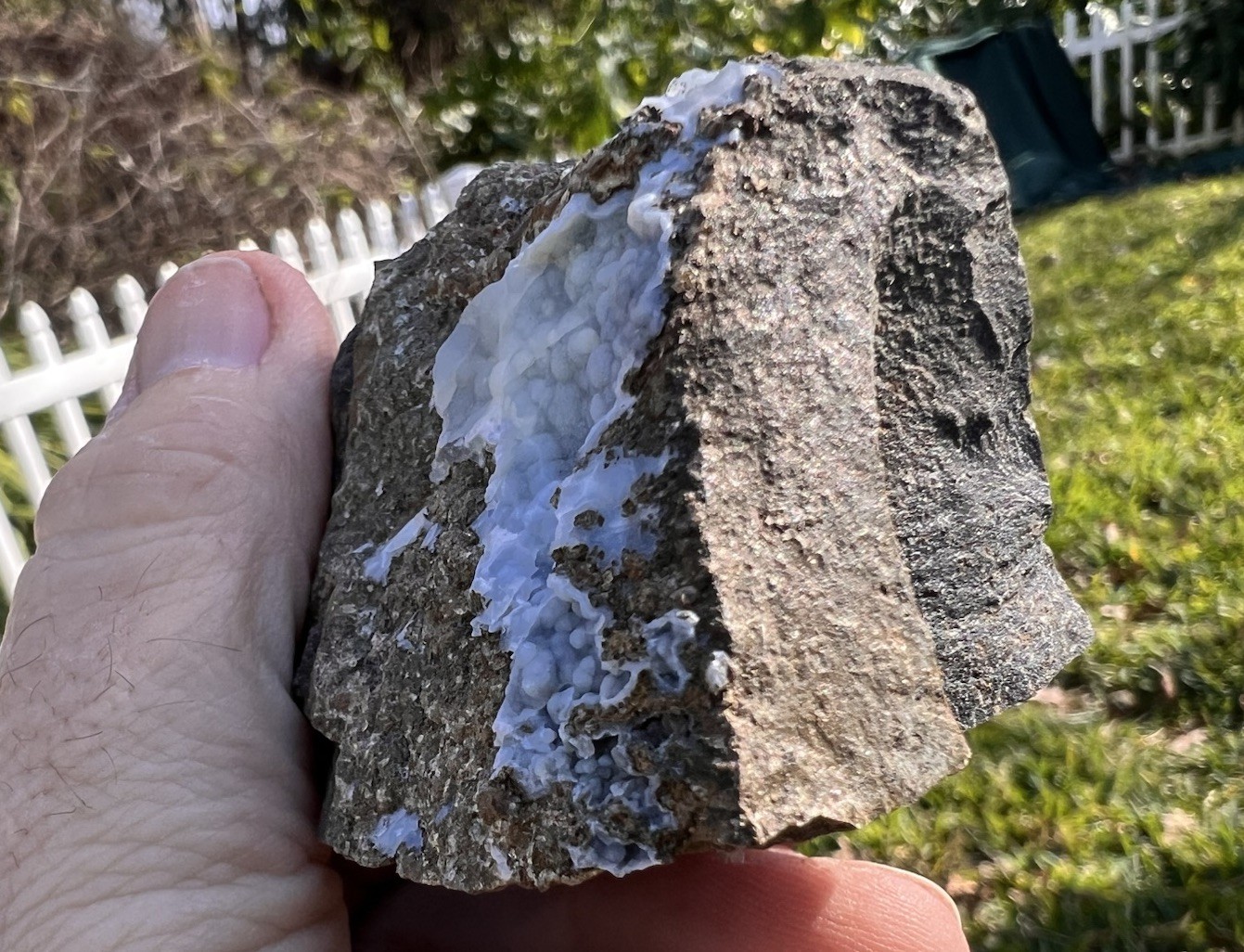 Botryoidal Blue Chalcedony Vug – Gleichenberg, Austria – 165 Grams