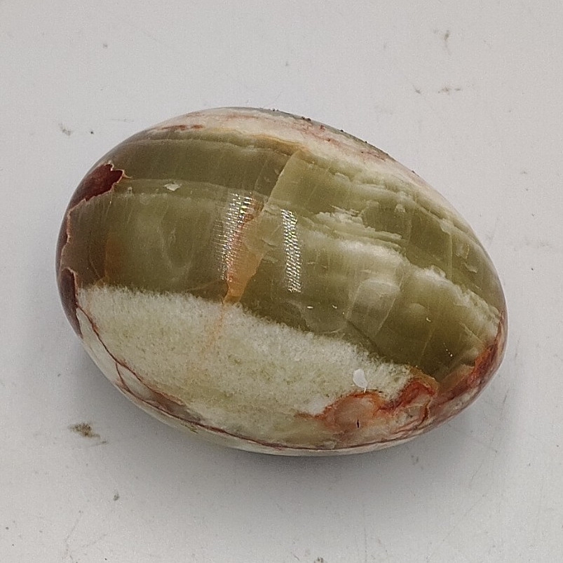 Polished Green/White/Brown Stone Egg Crystal Mineral Specimen alabaster