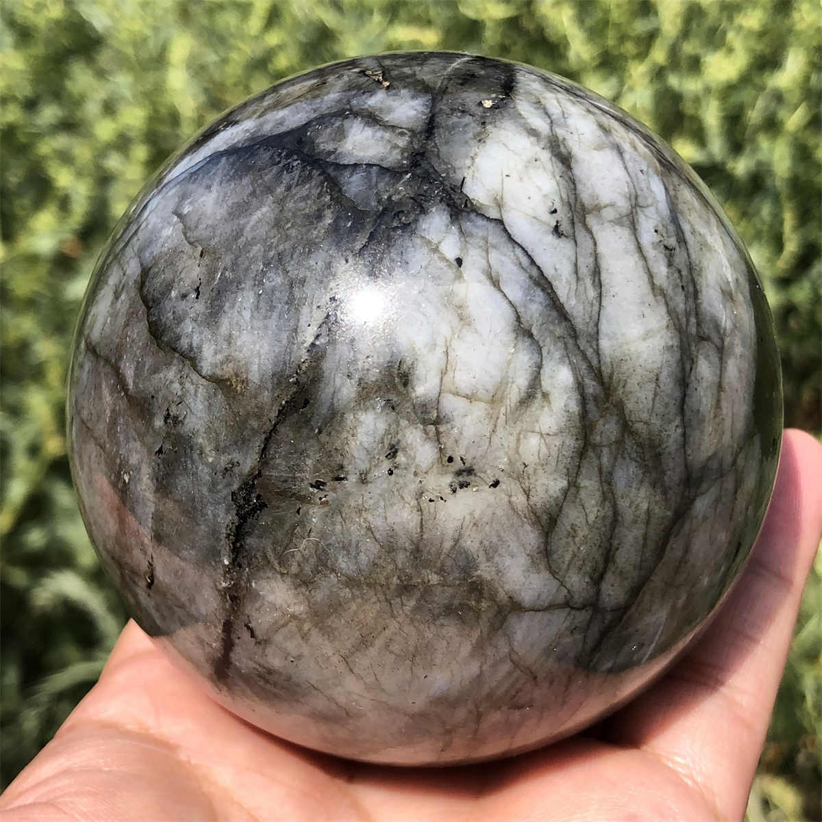 800g Natural Labradorite Ball Quartz Crystal Sphere Reiki Crystal Decor Gift