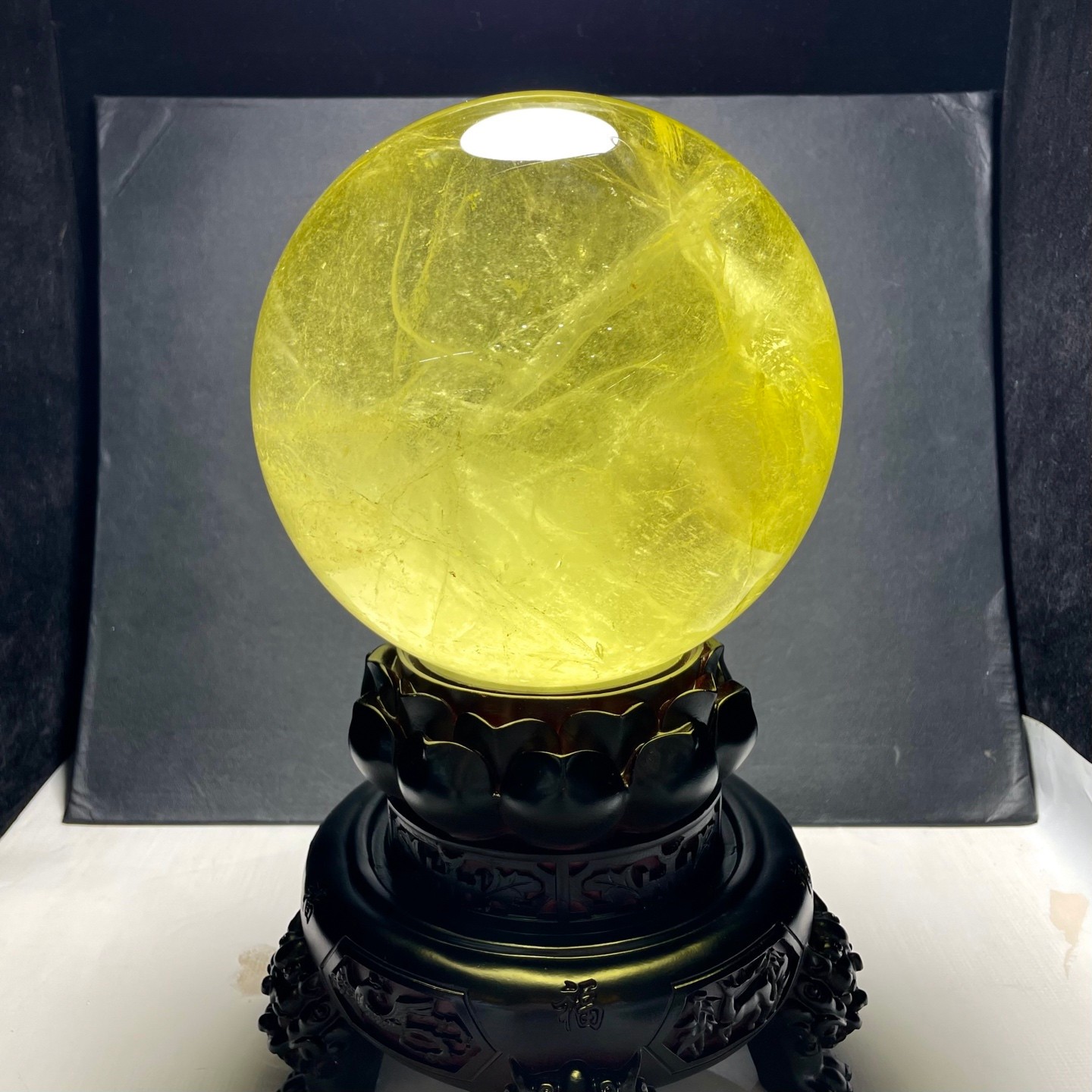 21LBTop Natural Citrine Sphere Quartz Crystals Reiki Ball Gems Decorate Gift
