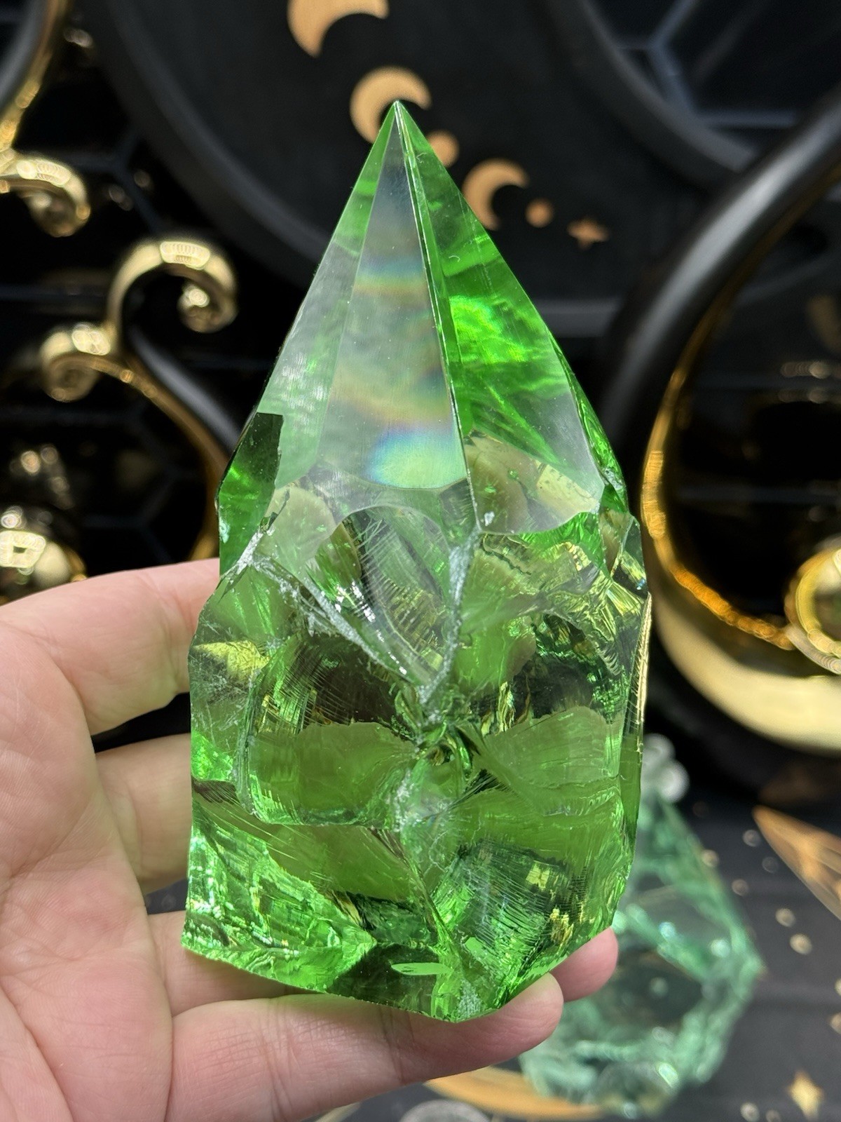 Awesome Slag Glass Top points From Mexico Stunning colors Free ship