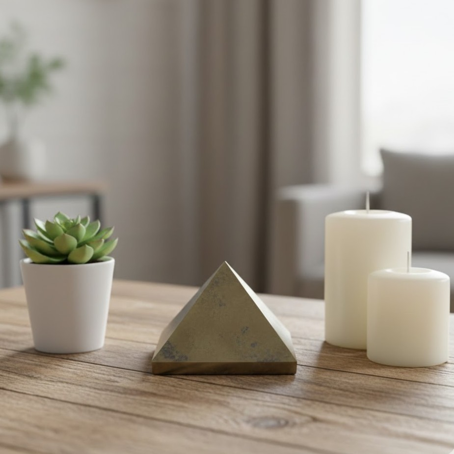 Pyrite Pyramid Handmade | Certified Wealth Crystal for Abundance & Protection