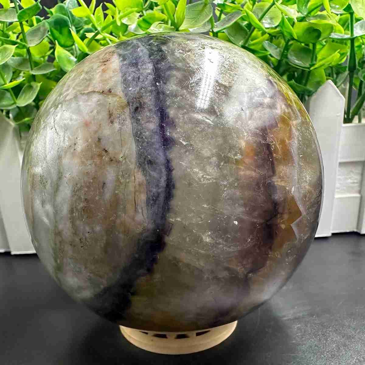 1835g Natural Fluorite Quartz Sphere Crystal Energy Ball Reiki Healing Gem