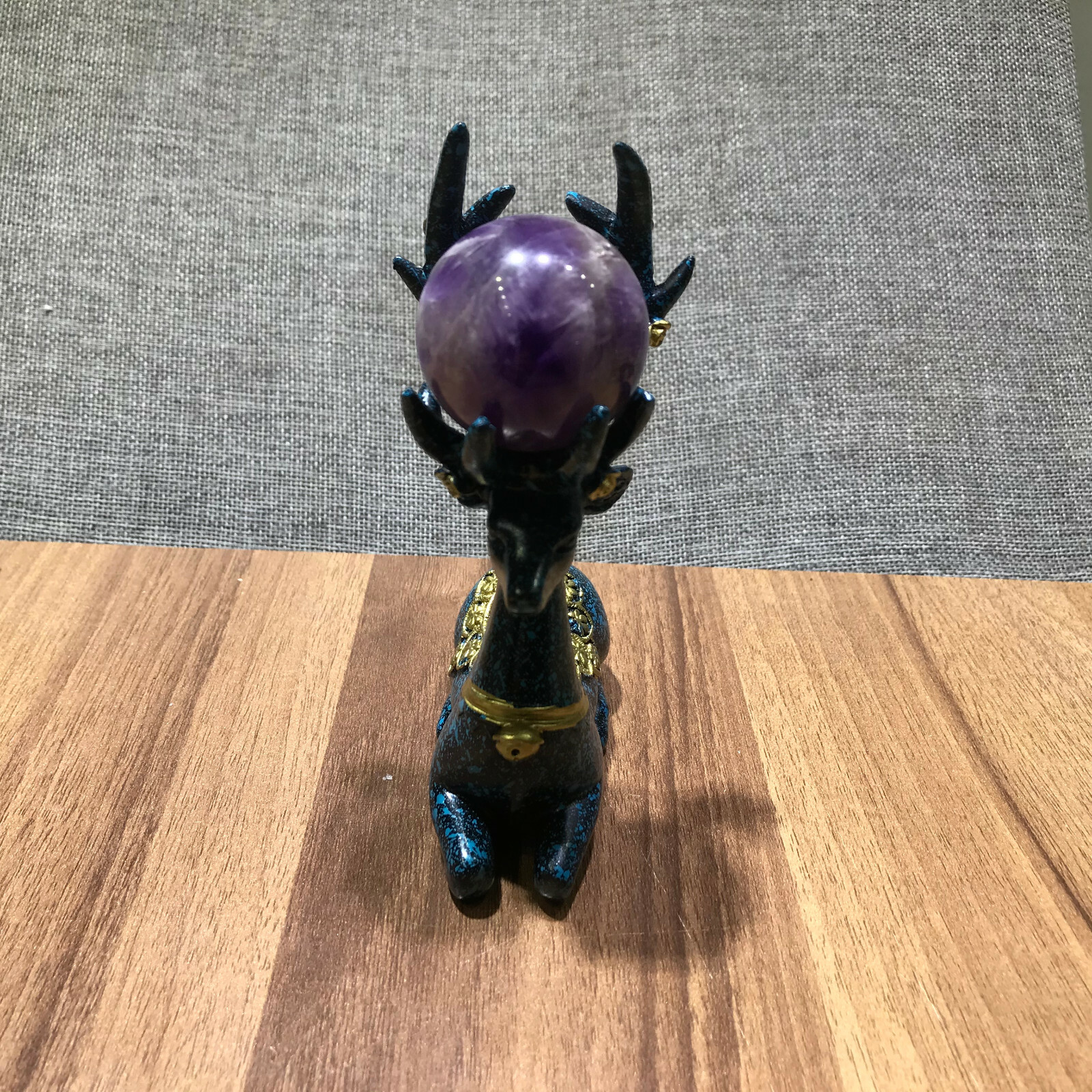 1pcs natural dreamy amethyst quartz magic Sphere crystal ball healing deer Base