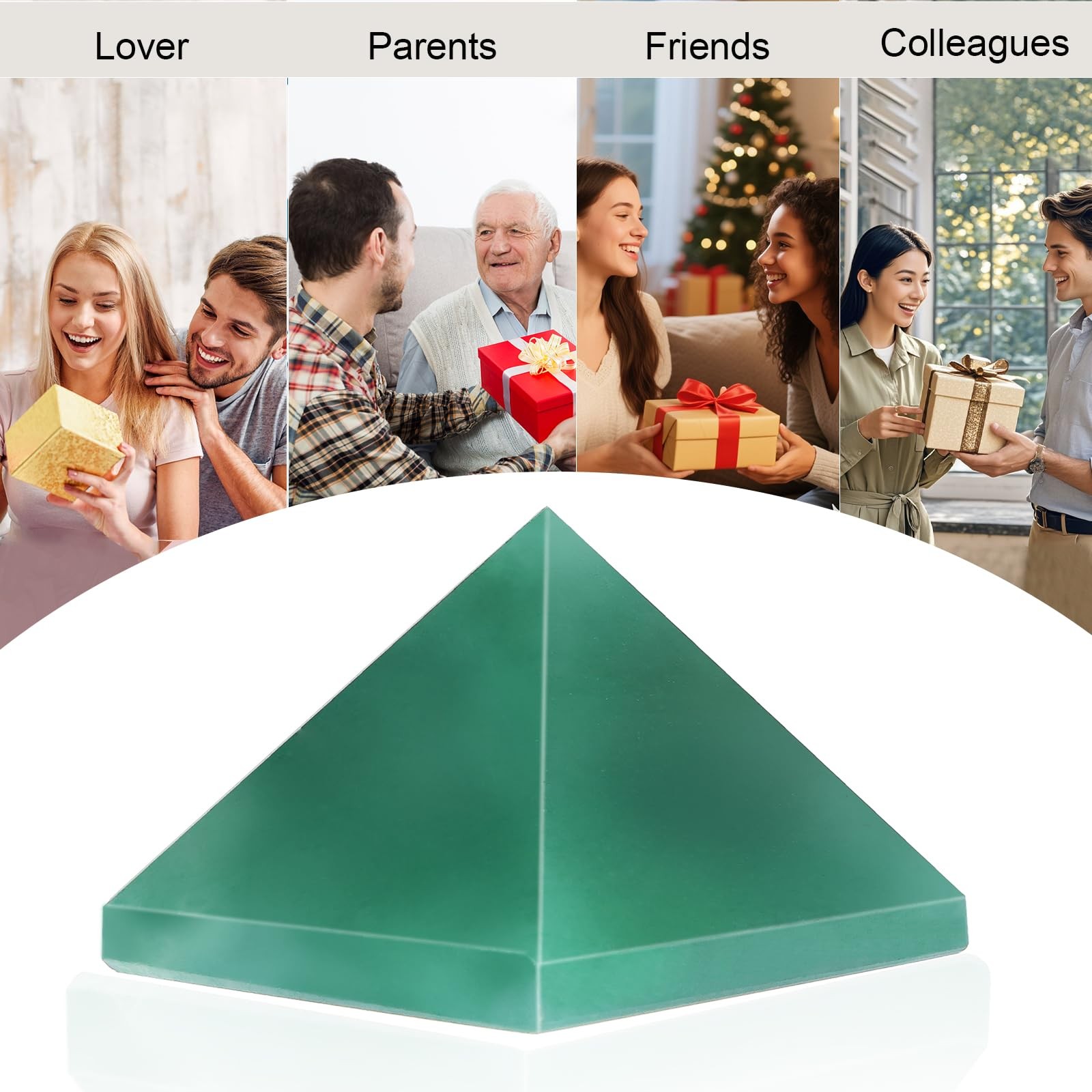 Natural Green Aventurine Healing Crystal Pyramid Sculpture – Sacred Geometry …