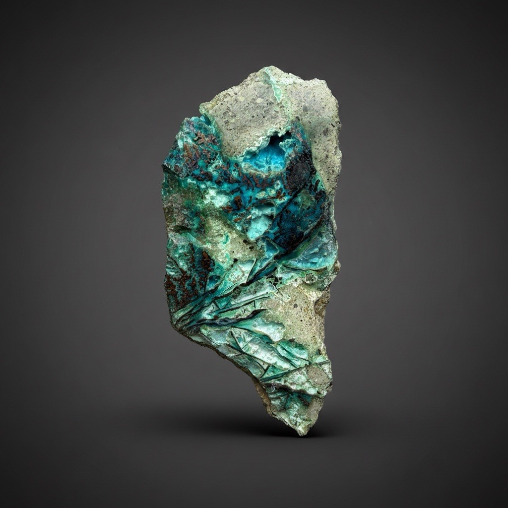 6” Polished Native Copper in Chrysocolla — Display Specimen (Indonesia)